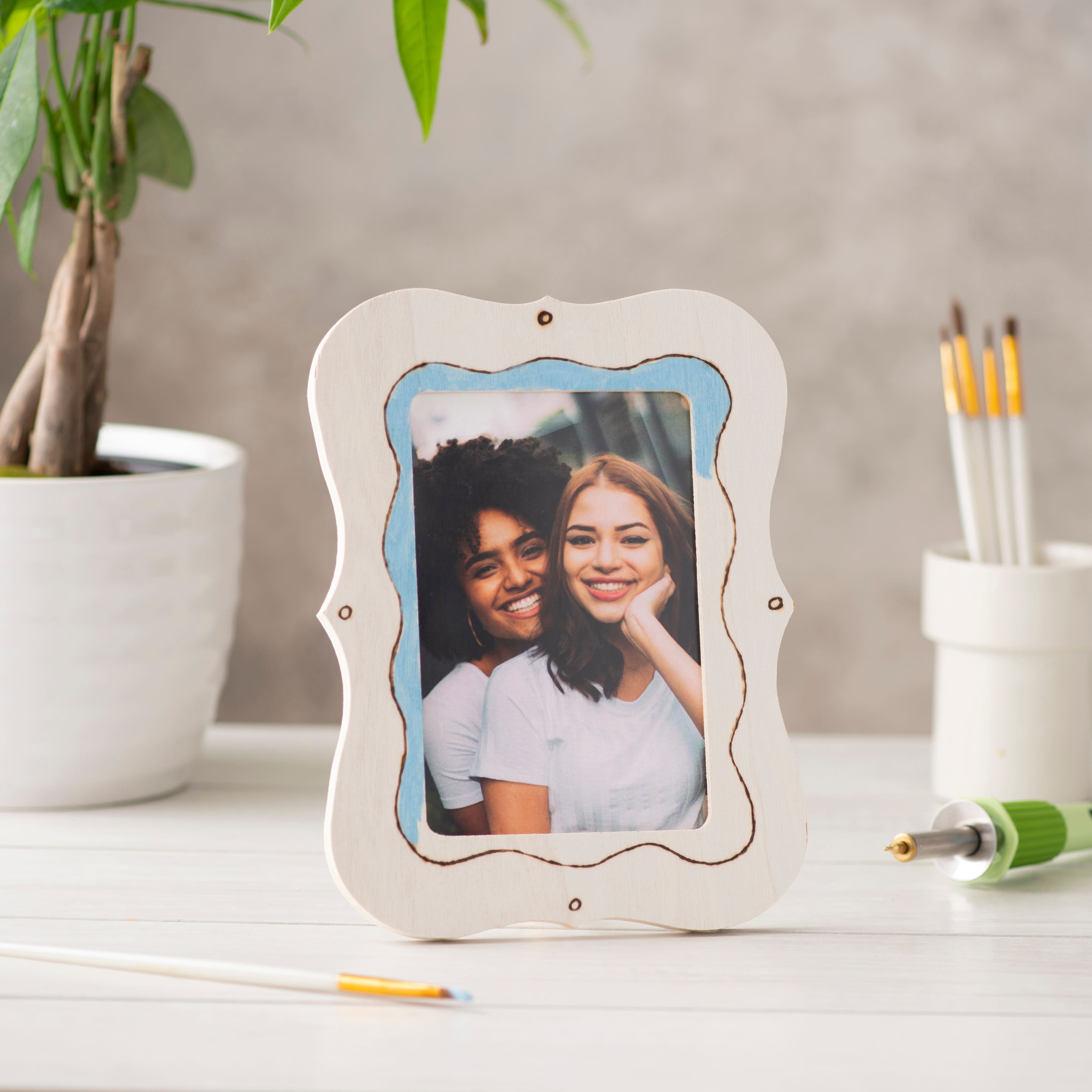 24 Pack: 4" x 6" Ready-To-Finish Scalloped Edges Wood Frame by Make Market®