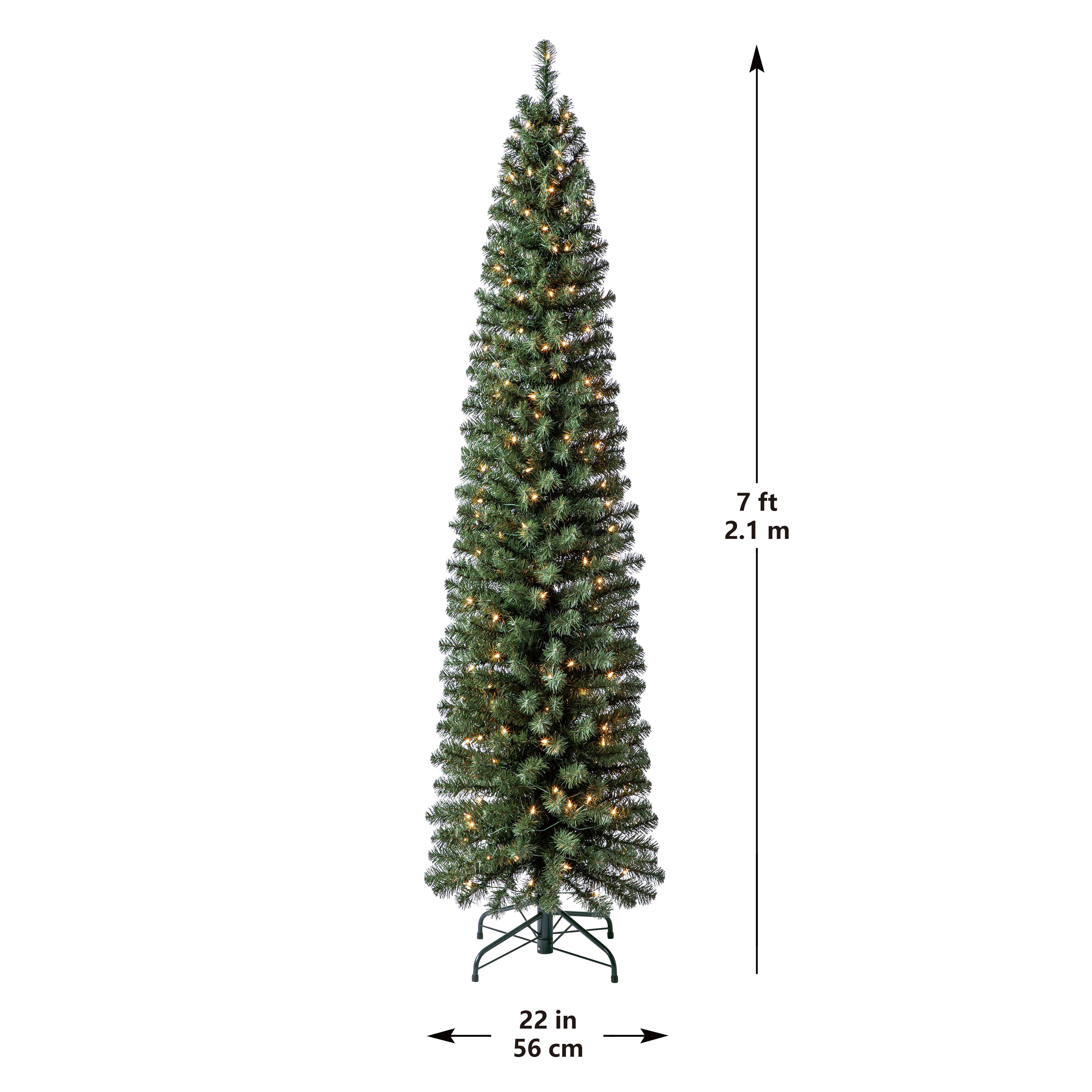 7ft. Pre-Lit Pencil Artificial Christmas Tree, Clear Lights by Ashland&#xAE;