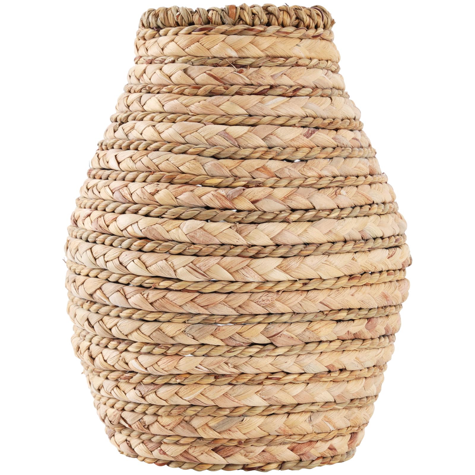 10&#x22; Light Brown Seagrass Handmade Braided Vase