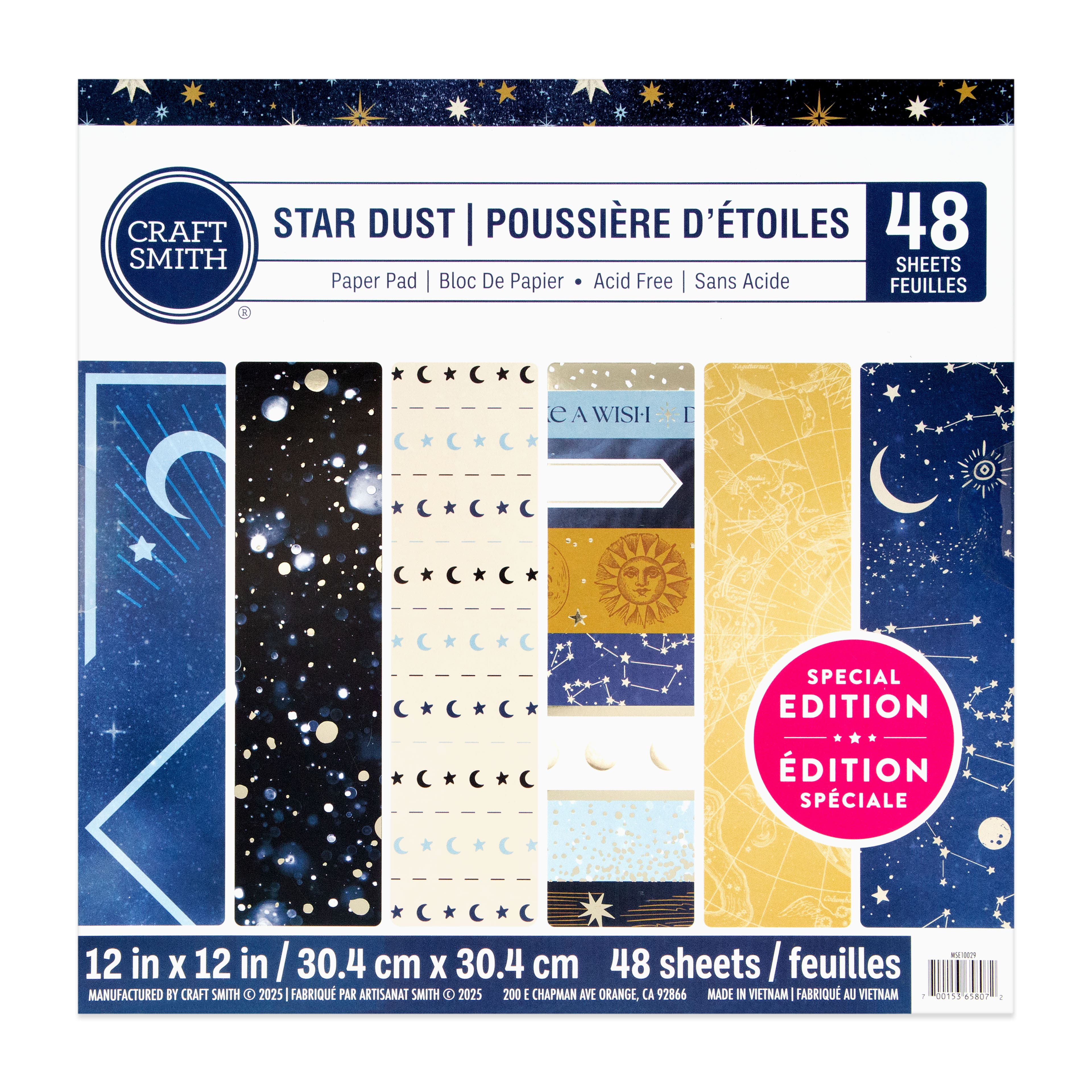 Craft Smith 12" x 12" Star Dust Paper Pad, 48 Sheets