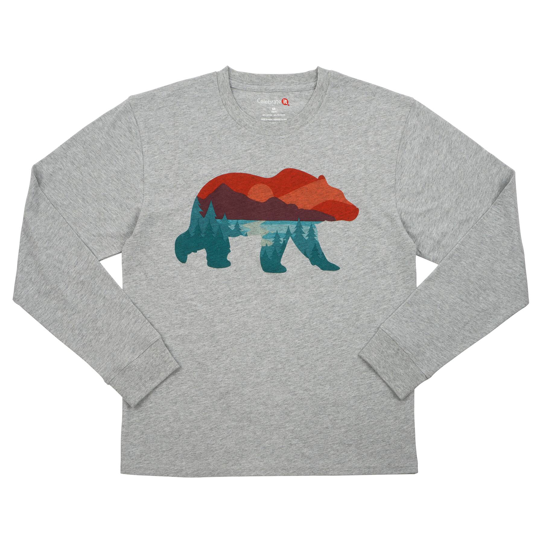 Grey Bear Long Sleeve Youth T-Shirt by Celebrate It&#x2122;