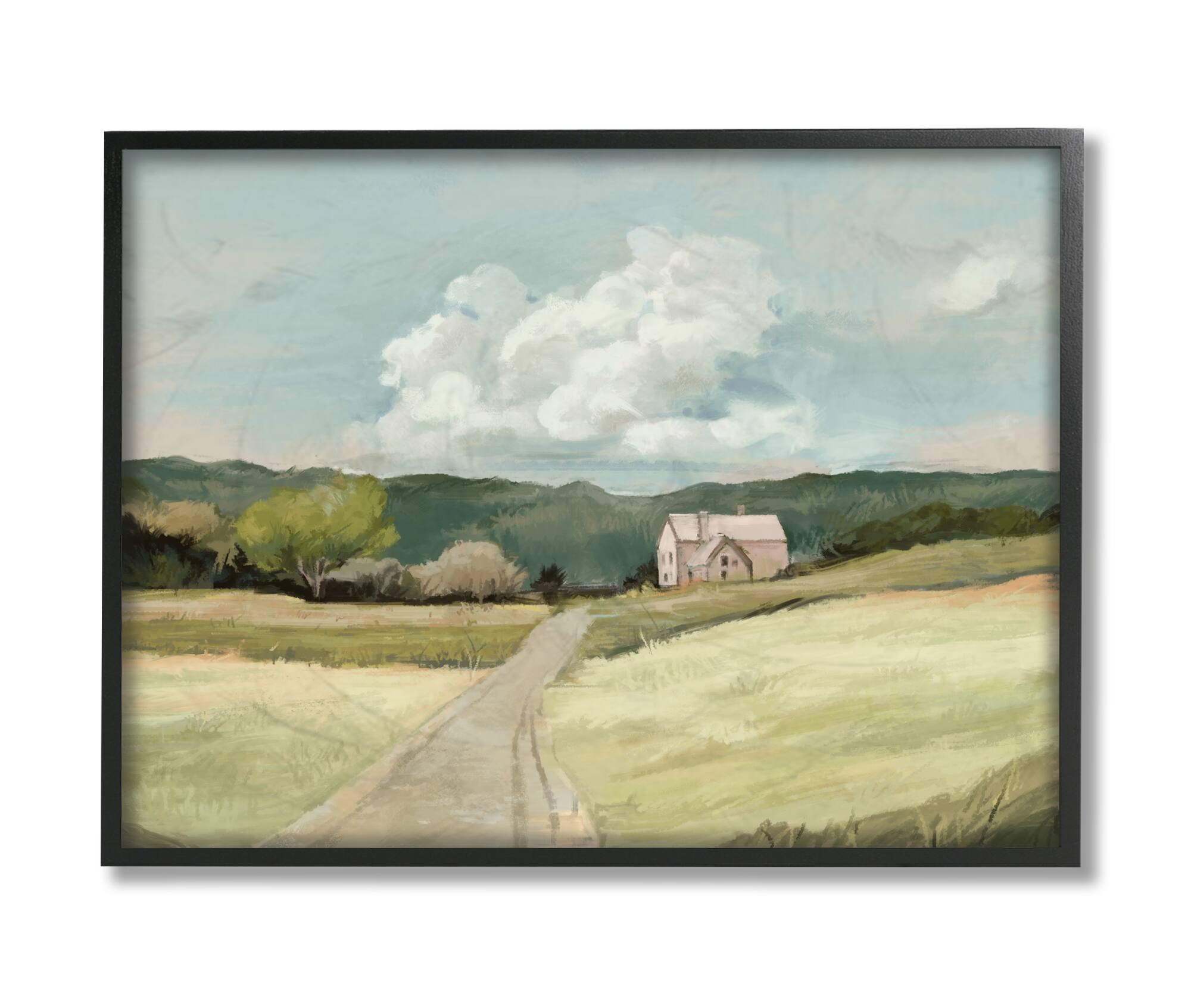 Stupell Industries Road Leading Home in Countryside Black Framed Wall Art