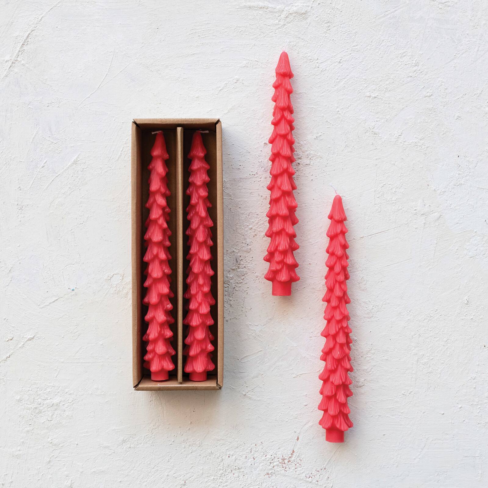 Hello Honey 10" Watermelon Unscented Tree Shaped Taper Candles, 2ct.