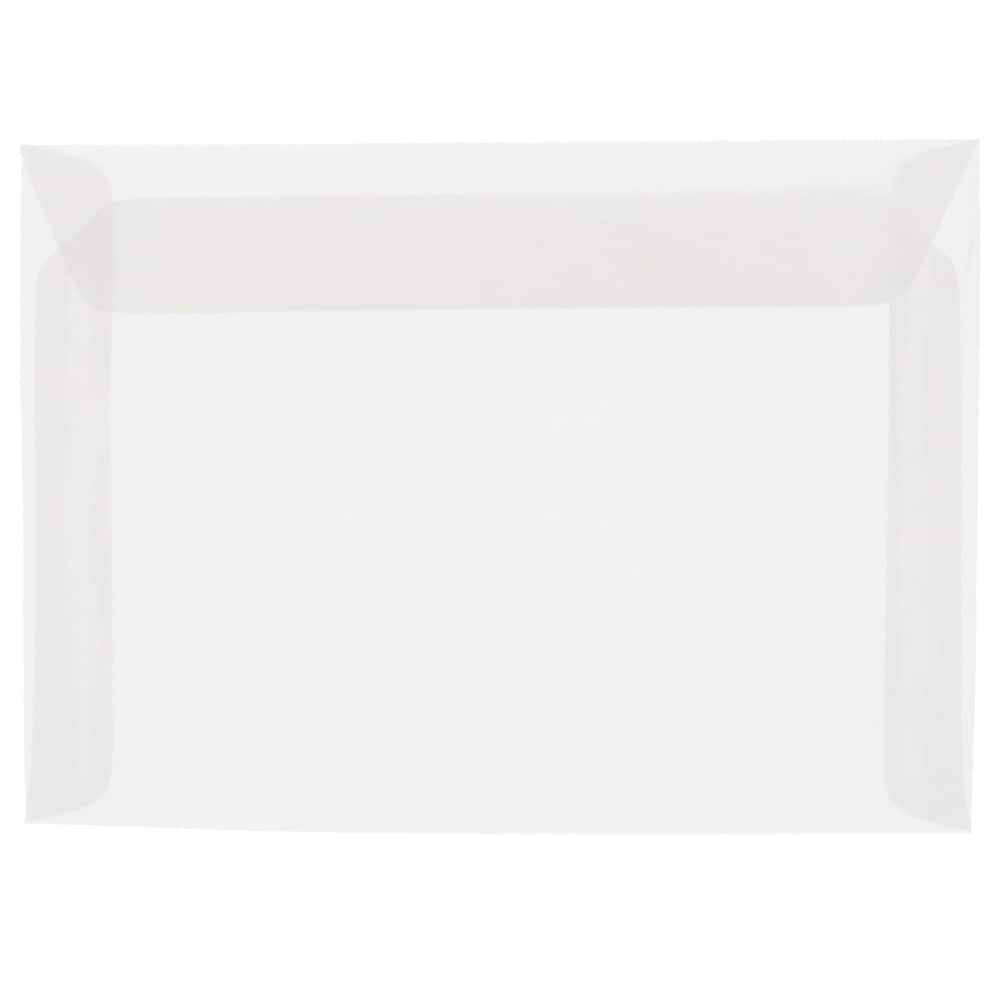 JAM Paper 8.75 x 11.5 Translucent Clear Vellum Envelopes, 25ct.
