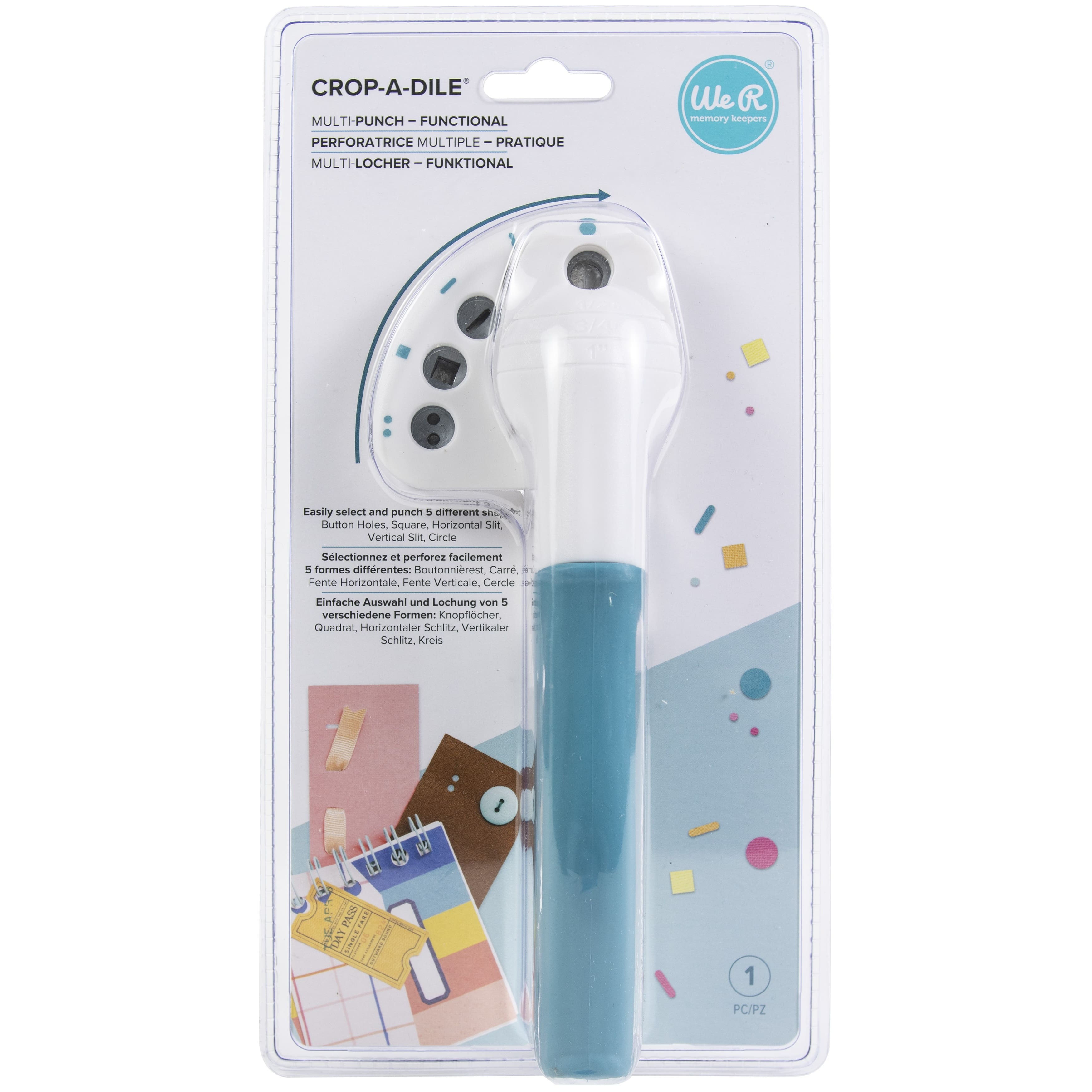 We R Memory Keepers Crop-A-Dile Power Spiral Round Hole Punch, Hand Held