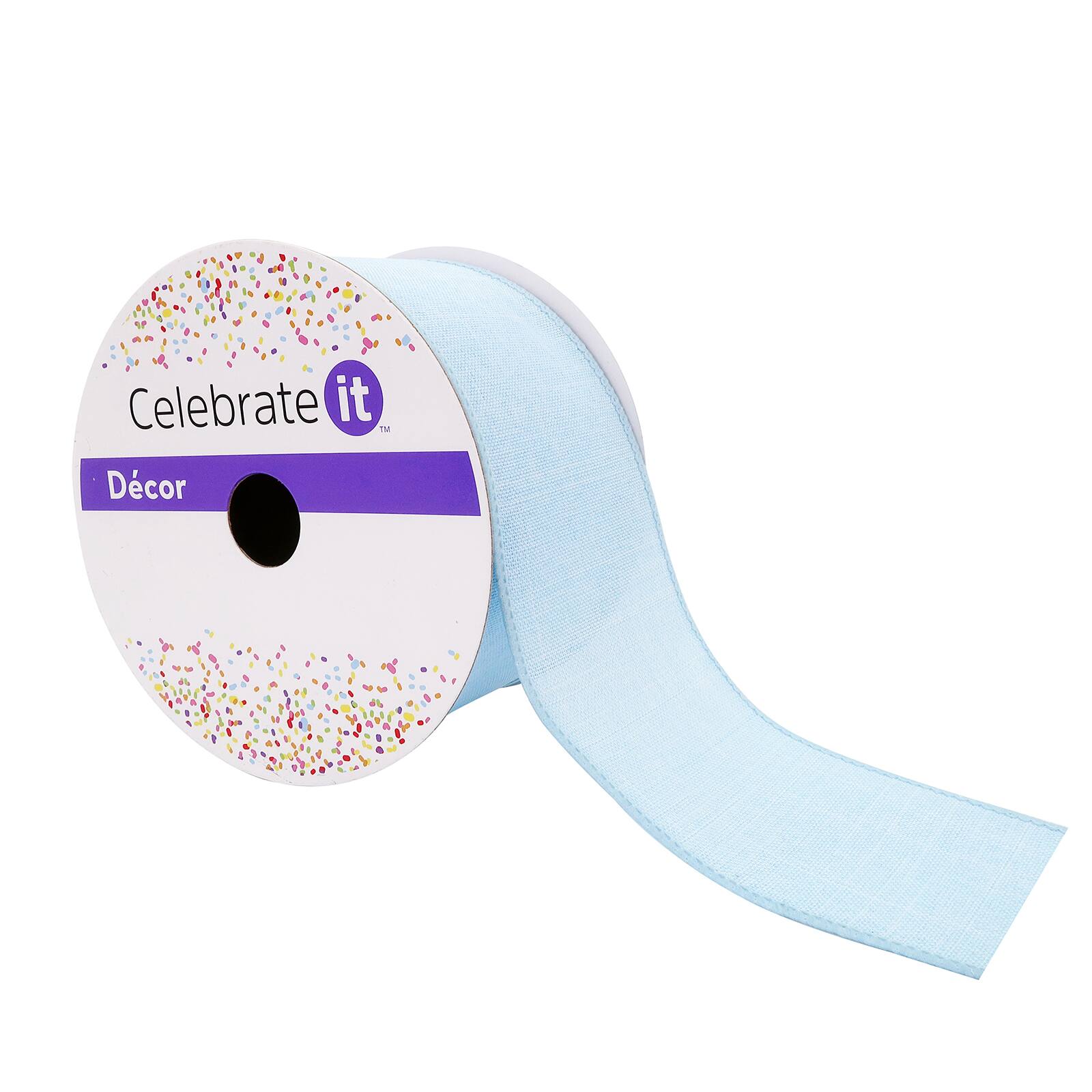 2.5" x 25ft. Faux Linen Wired Ribbon by Celebrate It™ Décor