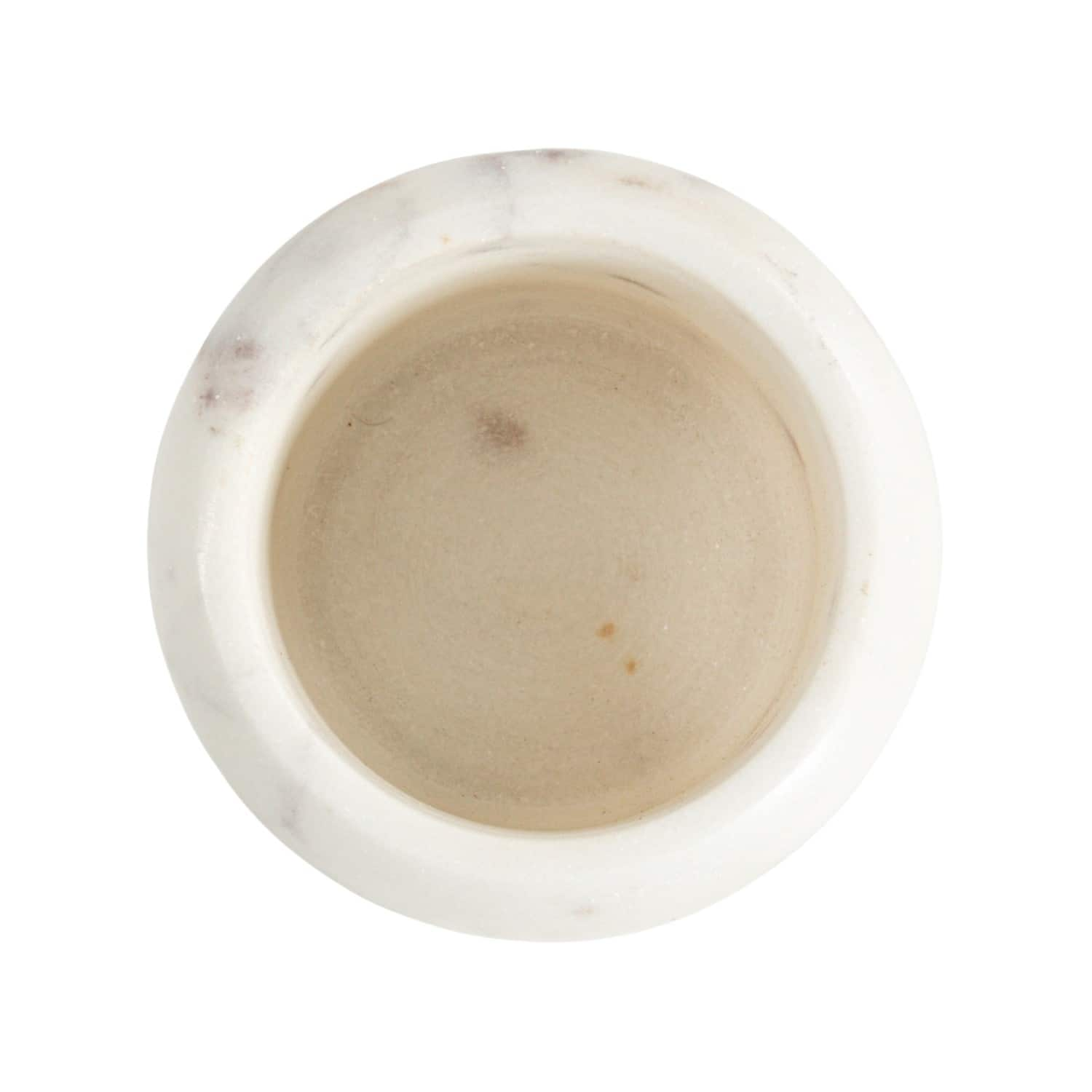 3.25&#x22; White Marble &#x26; Mango Wood Pinch Pot with Lid