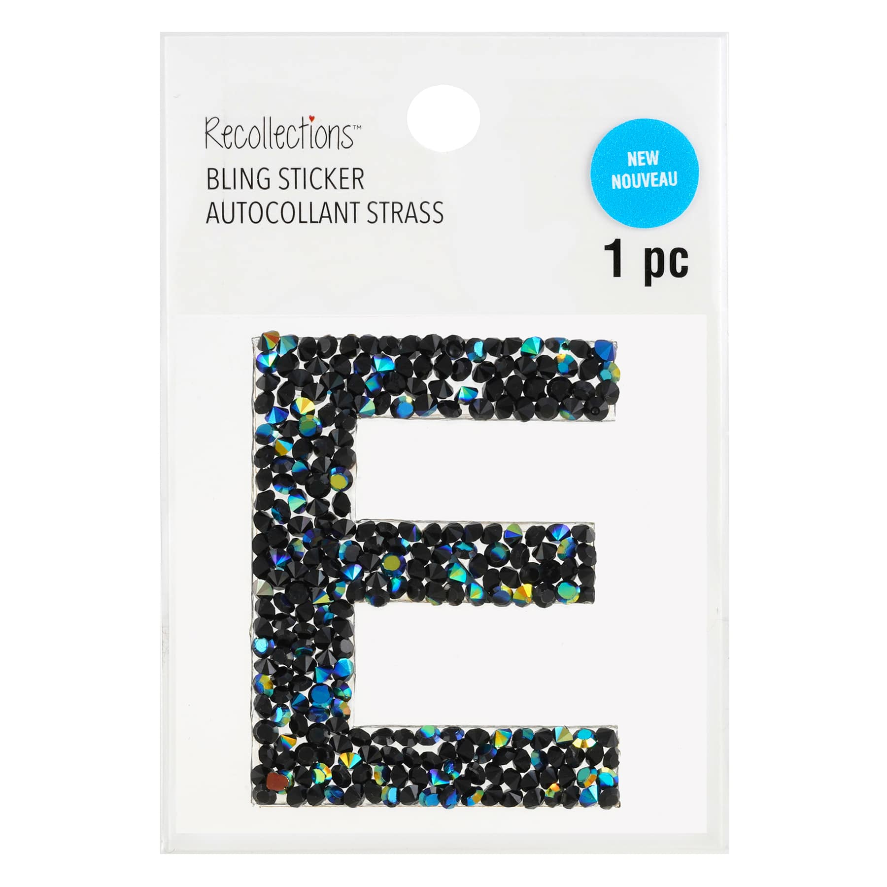 12 Pack: Black AB Letter Bling Sticker by Recollections®