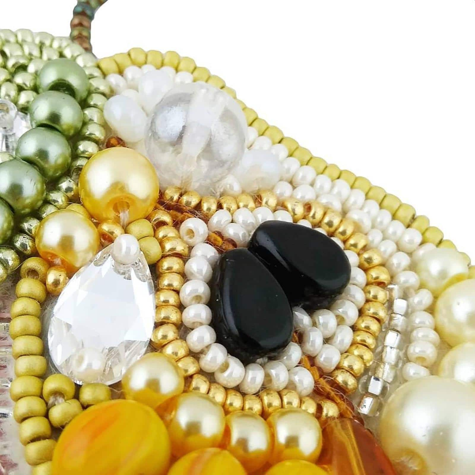 Crystal Art Beadwork Kit For Creating Brooch Pear