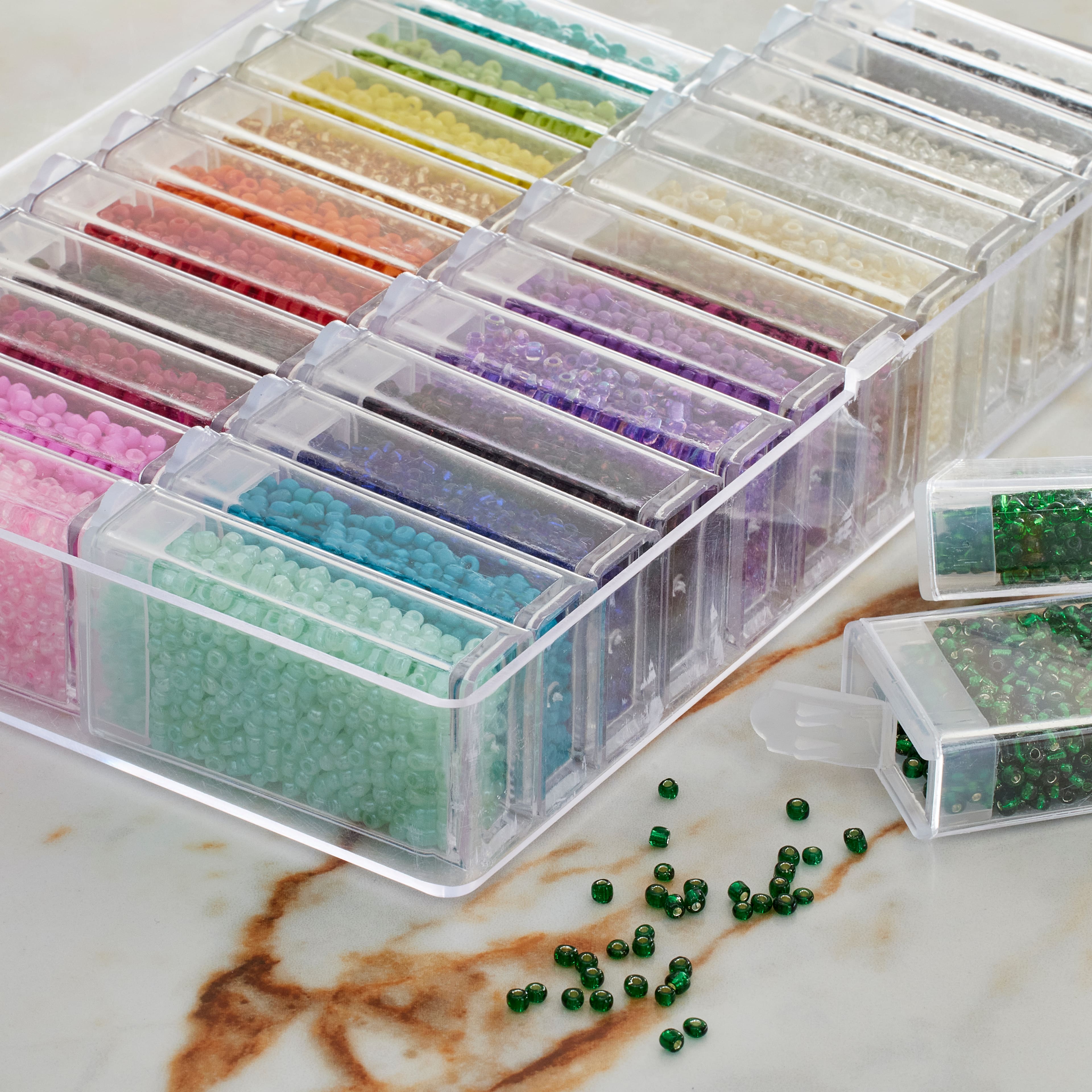 6 Pack: Multicolored Glass Seed Beads by Bead Landing&#x2122;