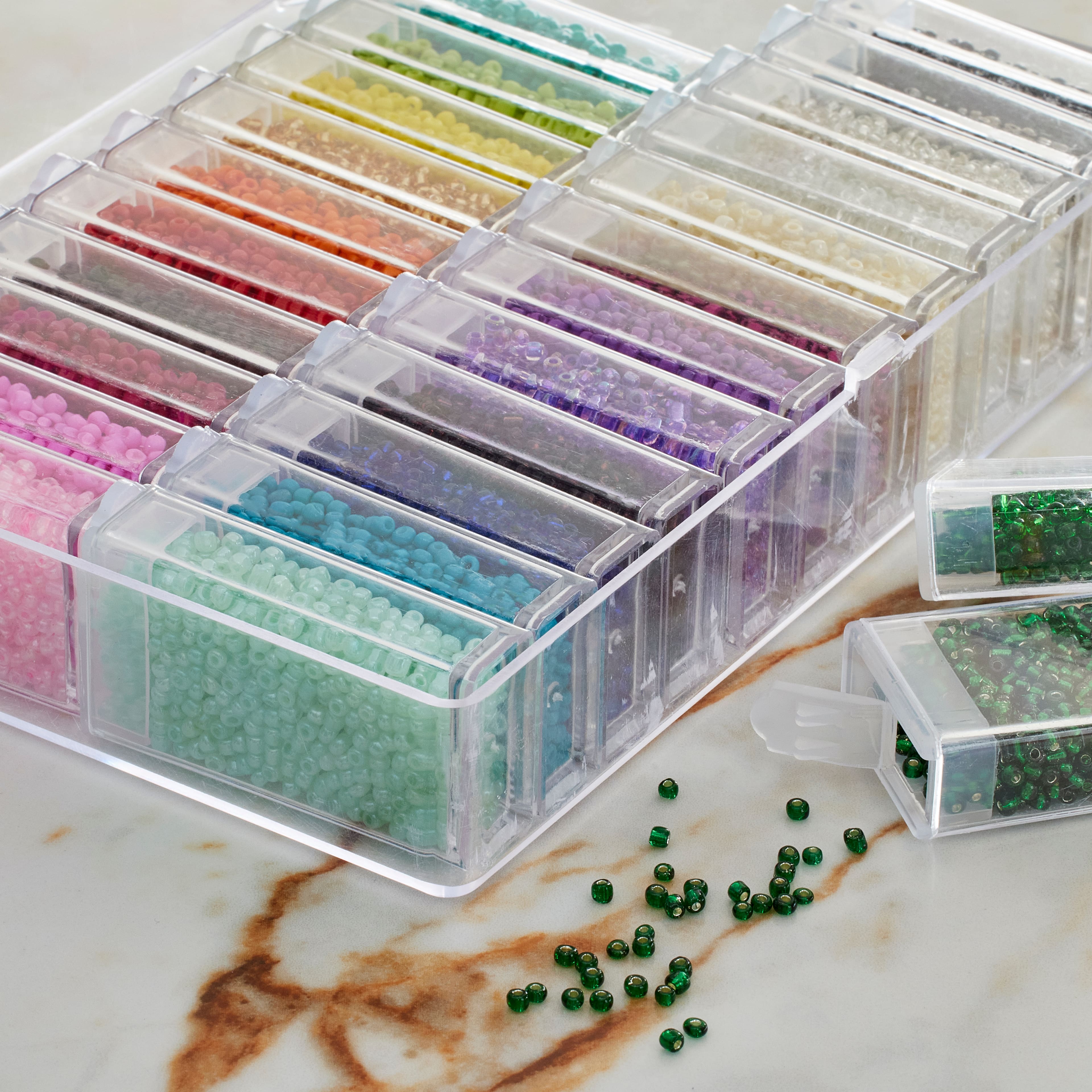6 Pack: Multicolored Glass Seed Beads by Bead Landing™