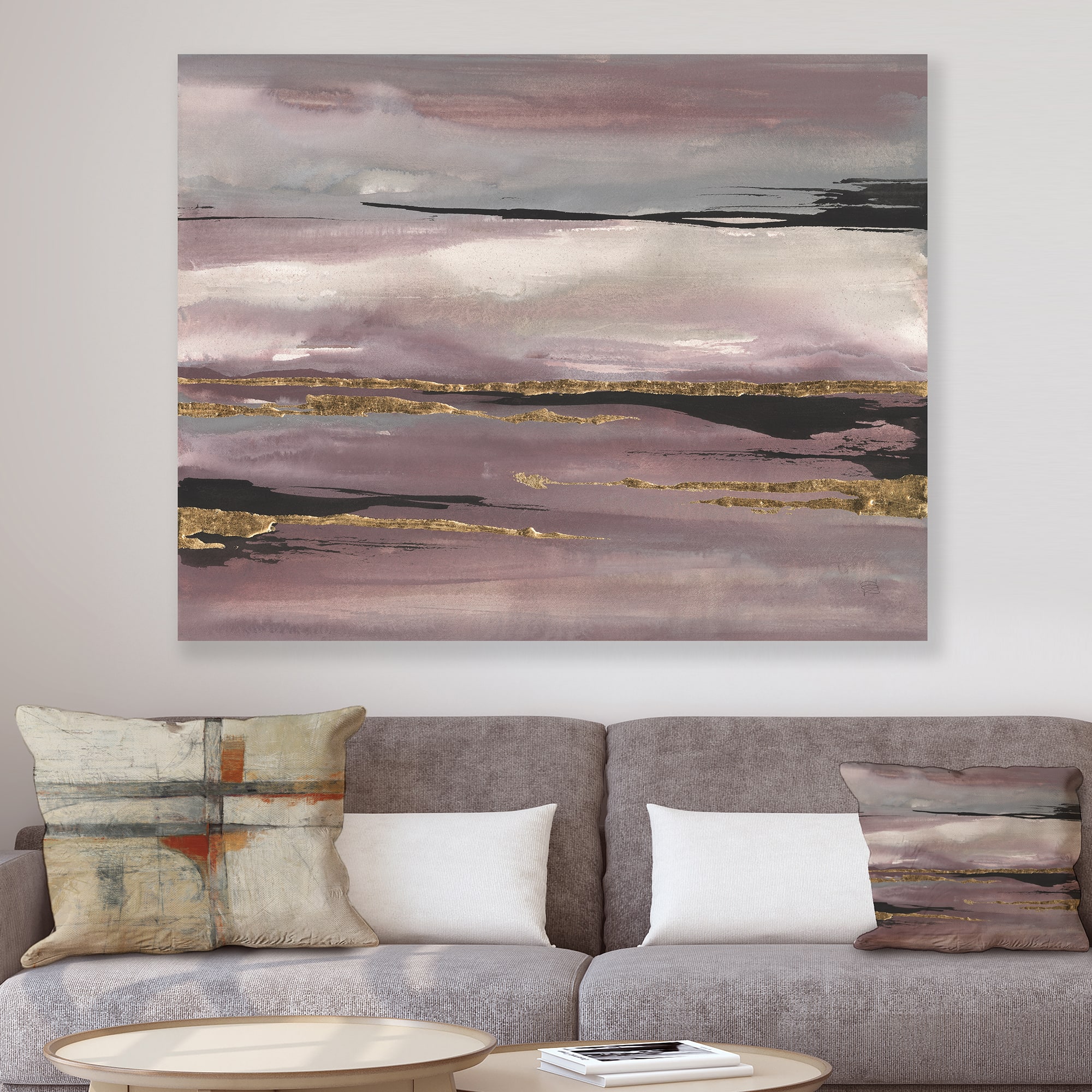 Designart - Purple Glam Storm III - Glam & Shabby Chic Premium Canvas Wall Art