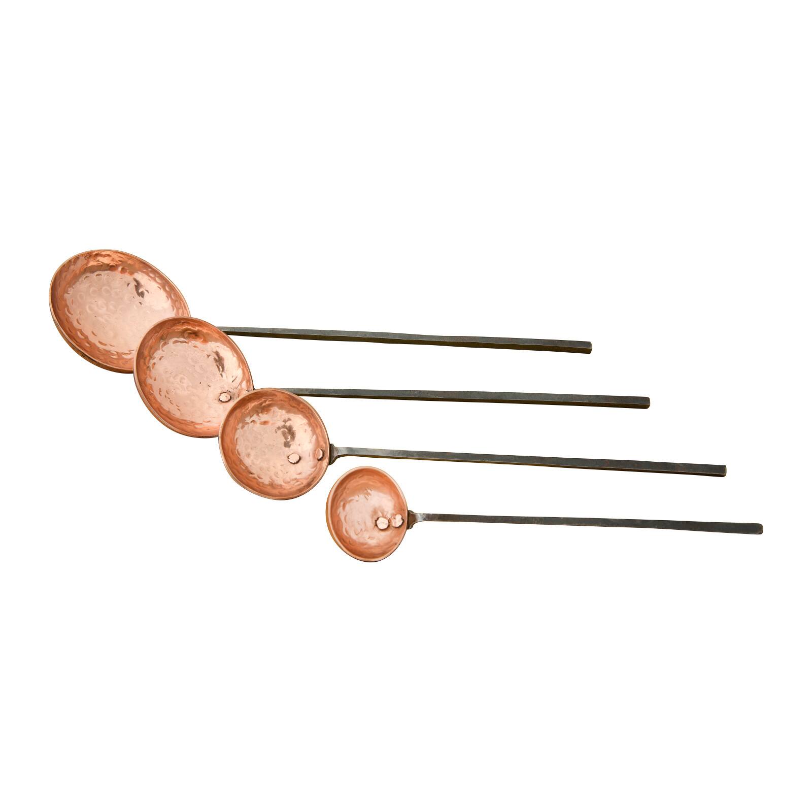 Hello Honey® Hammer-Textured Copper Ladles with Smooth Handles Set