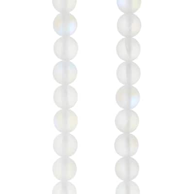White Opal Glass Round Beads, 6mm by Bead Landing™ image