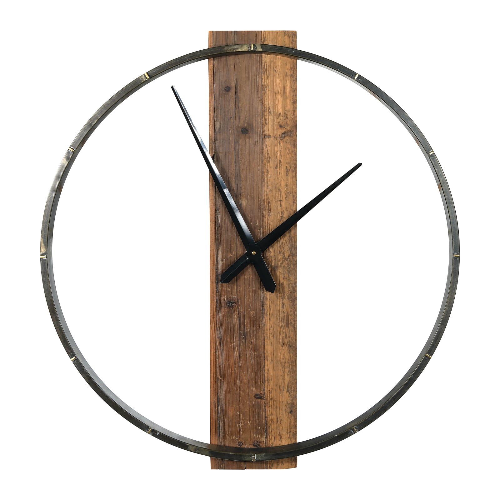 2.5ft Metal and Wood Wall Clock