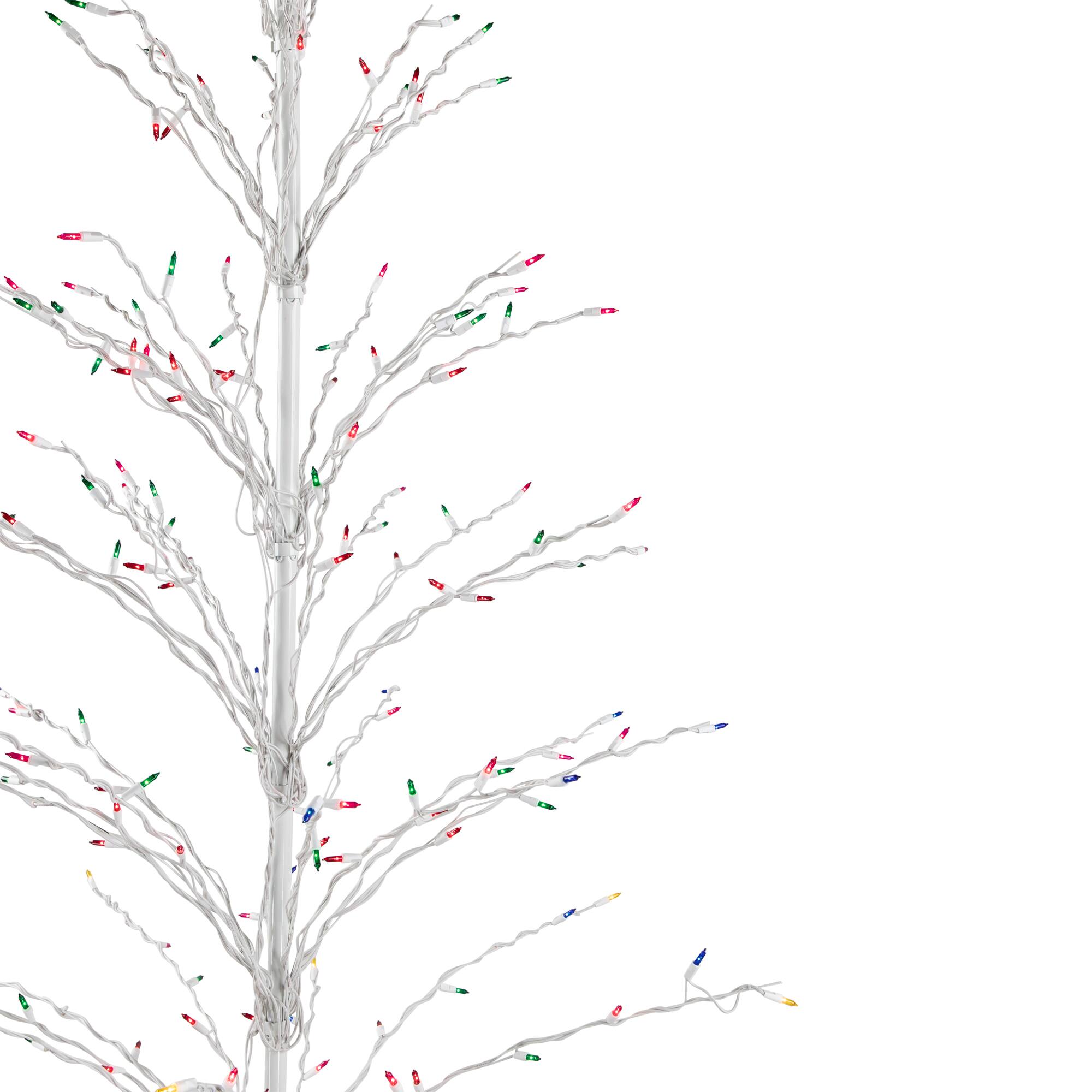 9ft. Pre-Lit Outdoor Cascade Twig Artificial Christmas Tree, Multicolor Lights