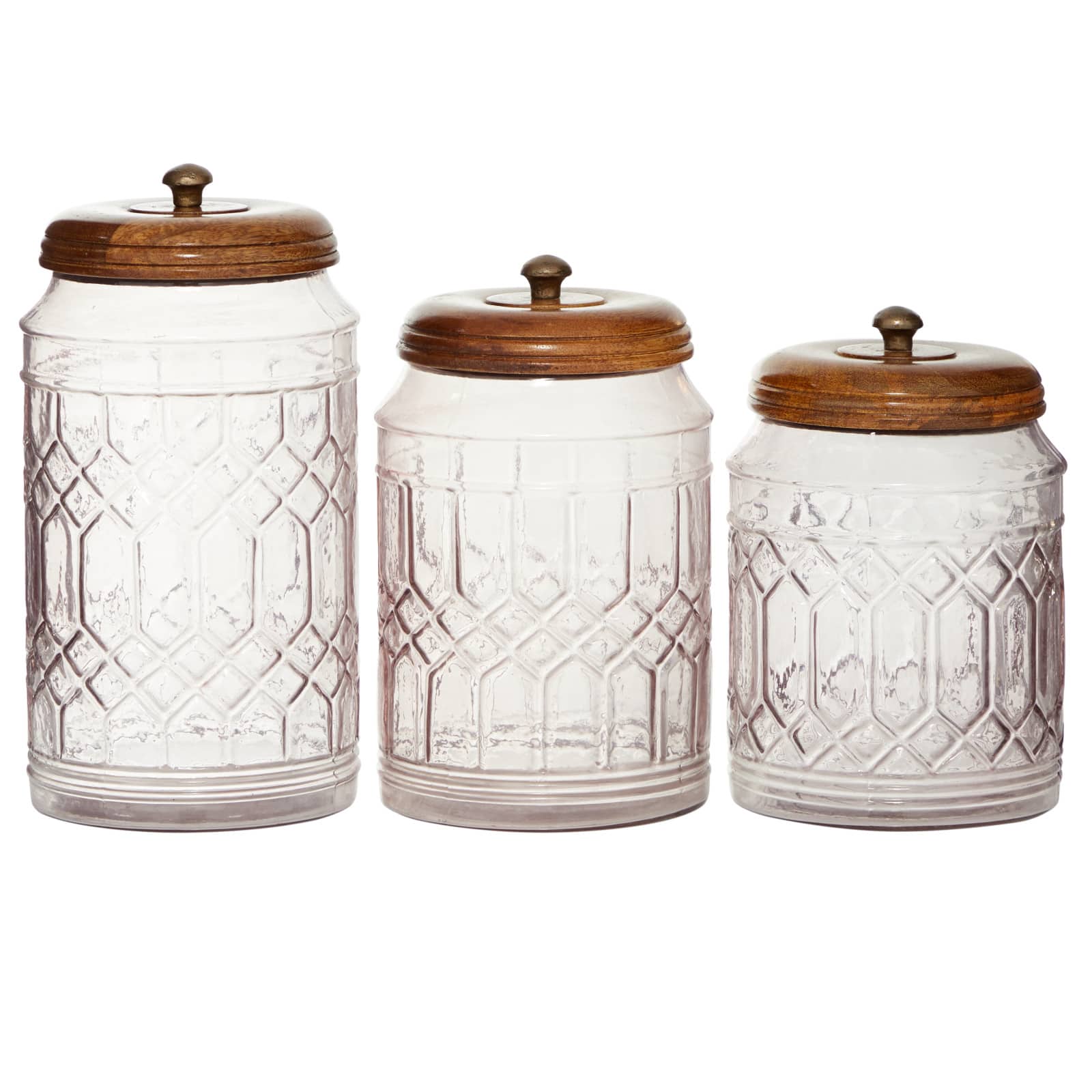 Clear Glass Farmhouse Decorative Jars, 3ct.