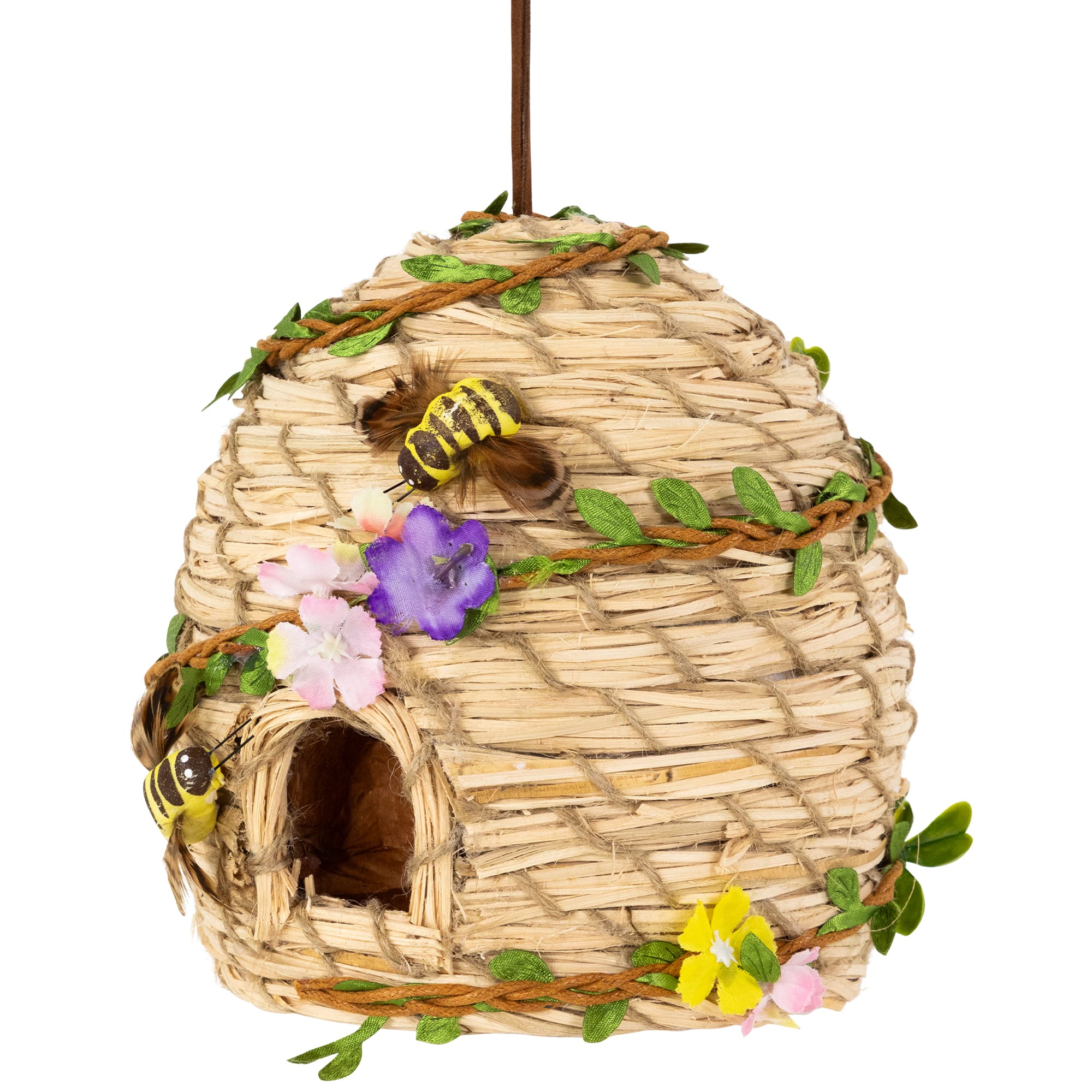 6.25&#x22; Beehive with Bees Spring Hanging Decoration