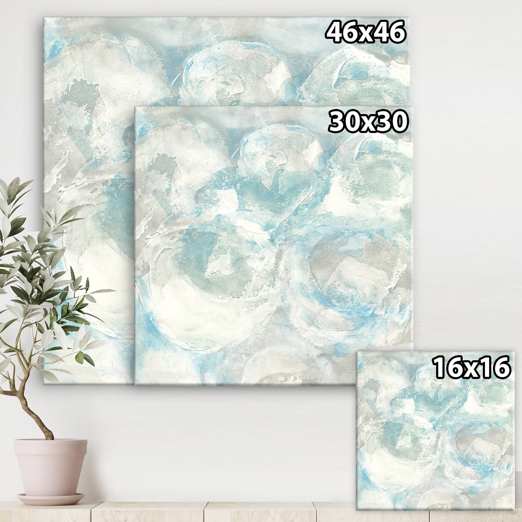 Designart - Pale Blue Shade III - Modern Farmhouse Canvas Artwork