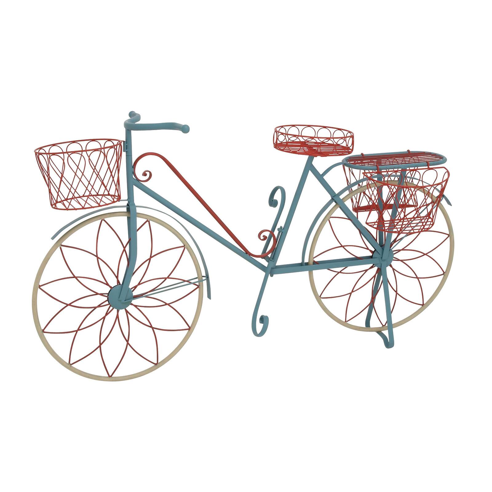 54" Turquoise Iron Vintage Plant Stand