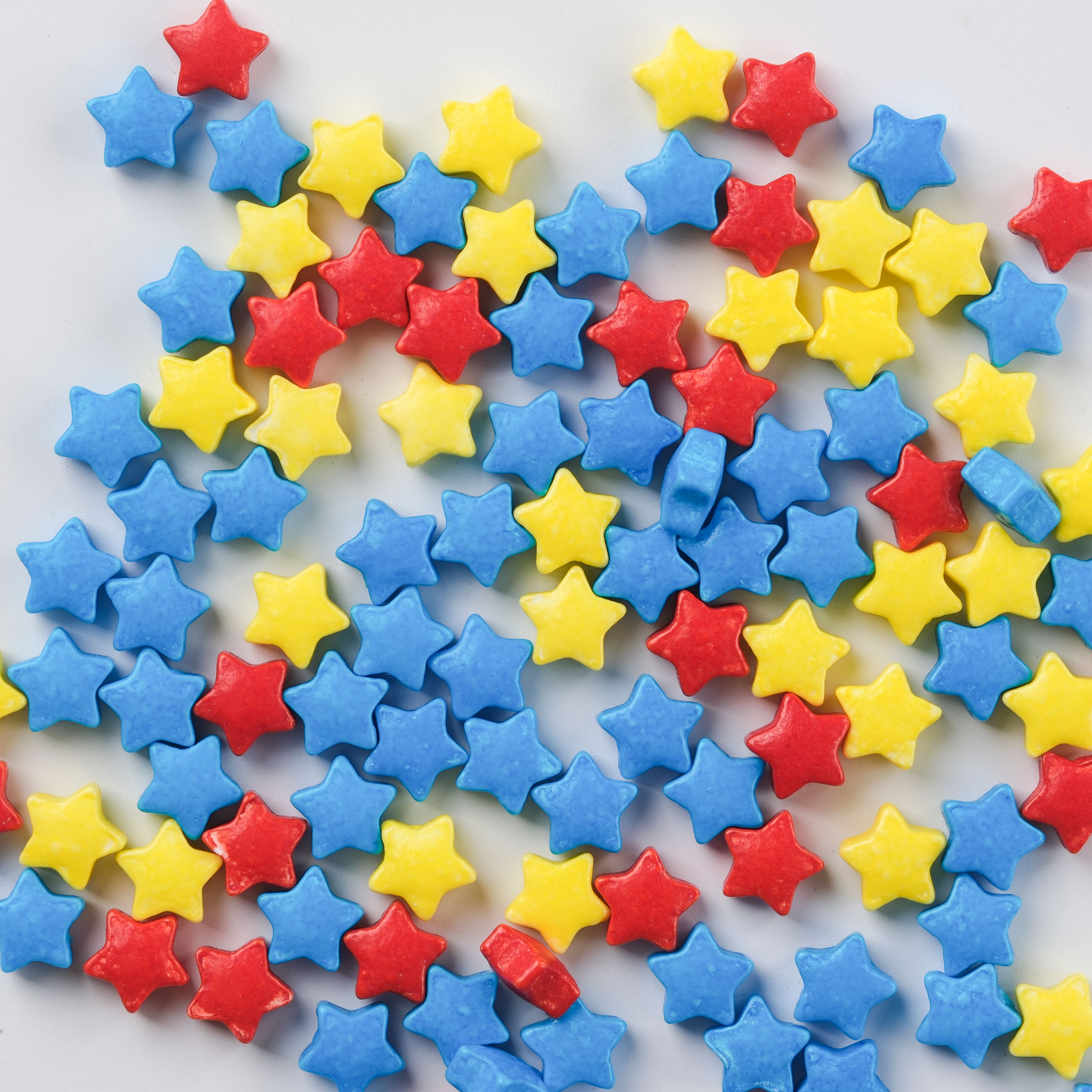 PME Cake Sweet Street&#xAE; Blue, Yellow &#x26; Red Star Sprinkles