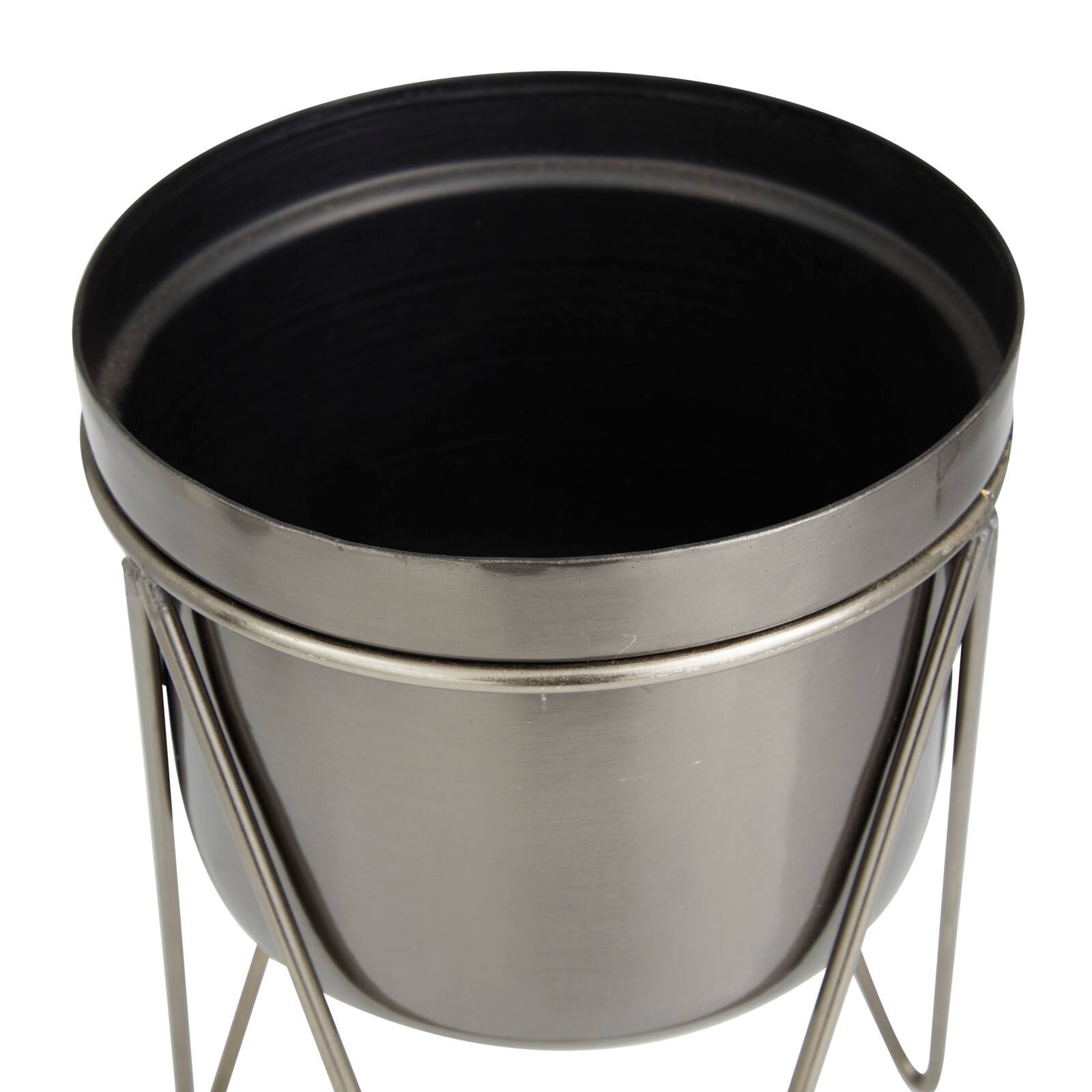 Silver Modern Planter, Set of 2" 7", 7"