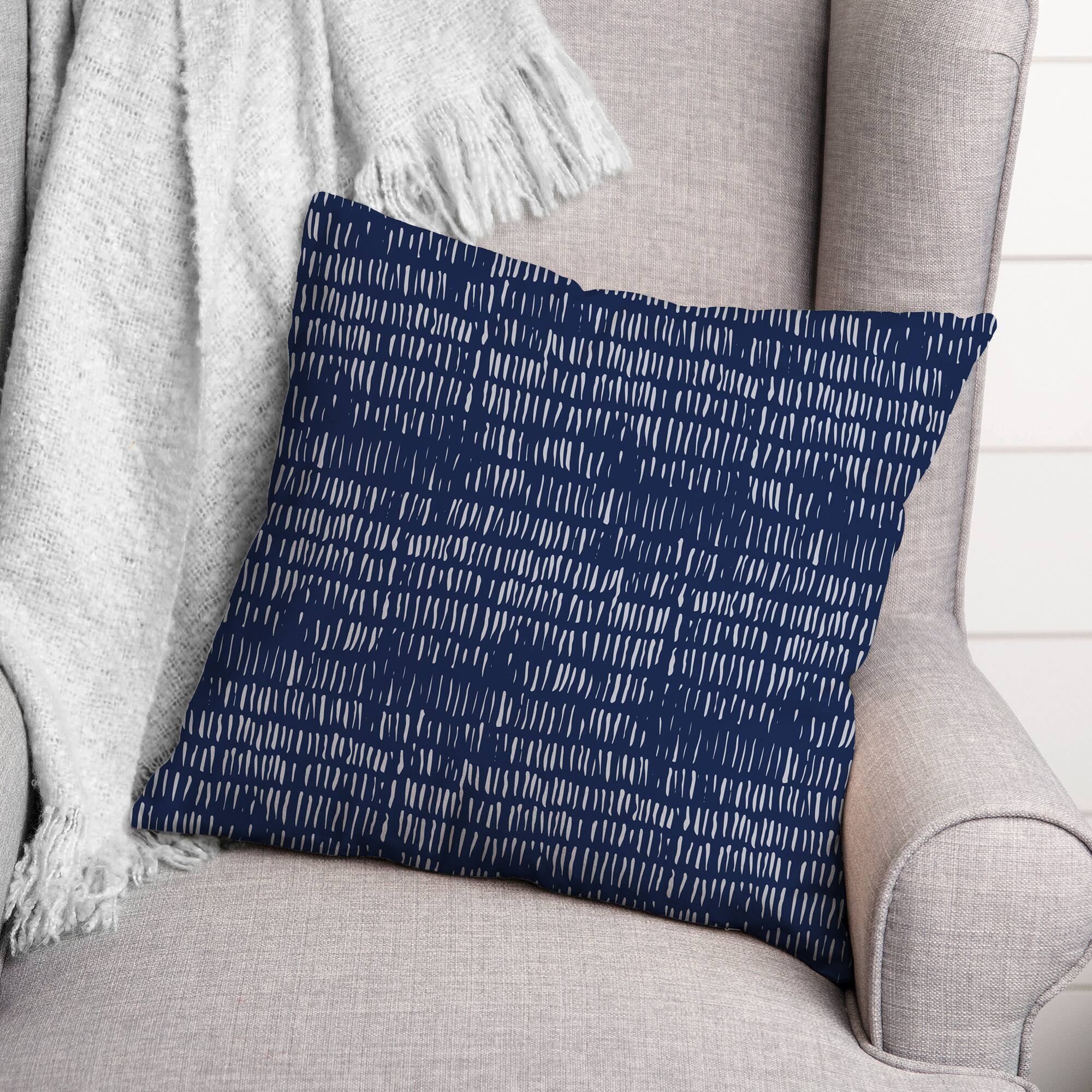 Indigo Thatch Throw Pillow