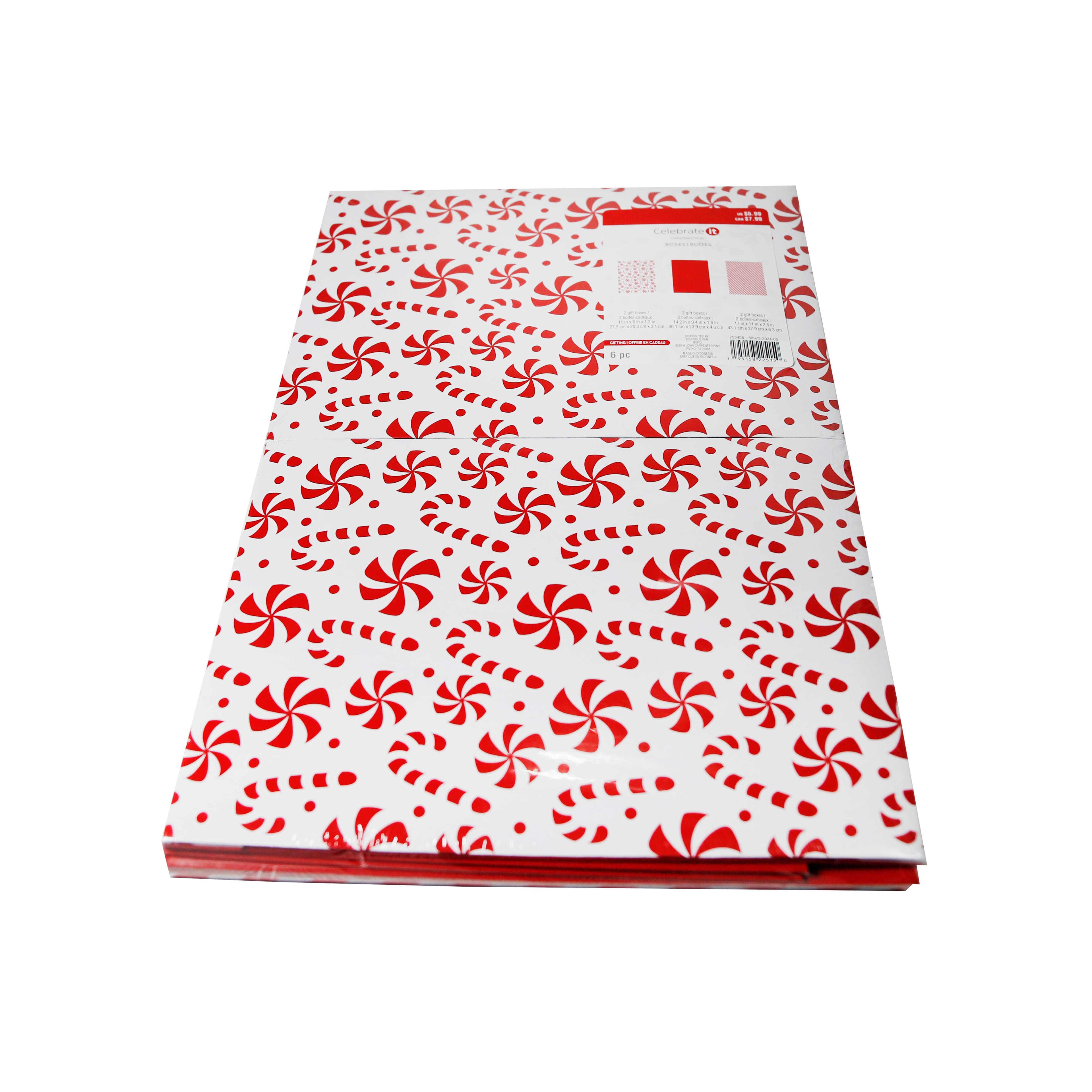 Peppermint Folded Gift Boxes Set by Celebrate It™