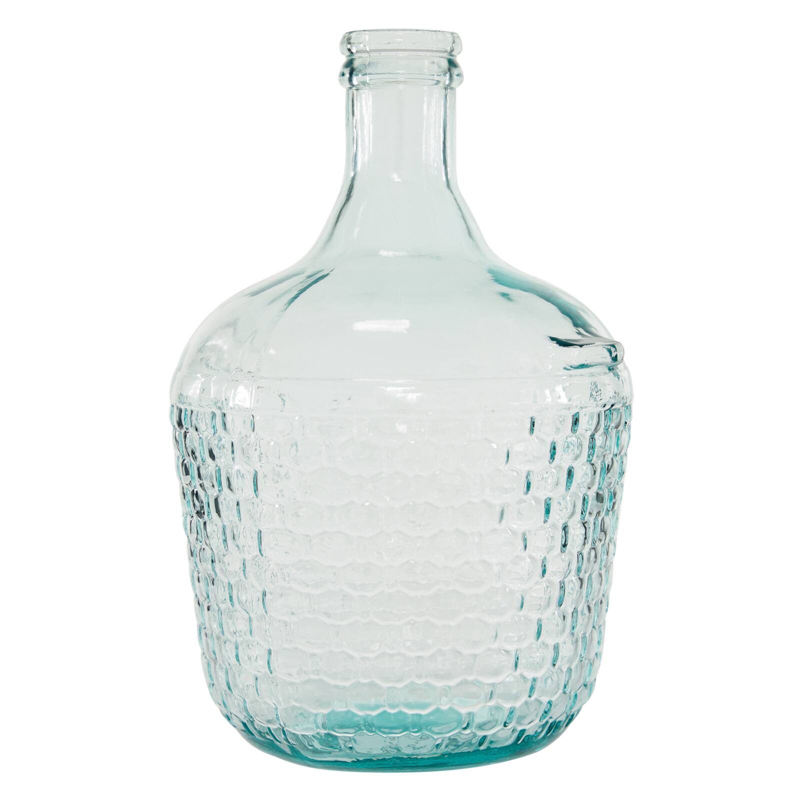 17&#x22; Blue Glass Farmhouse Vase