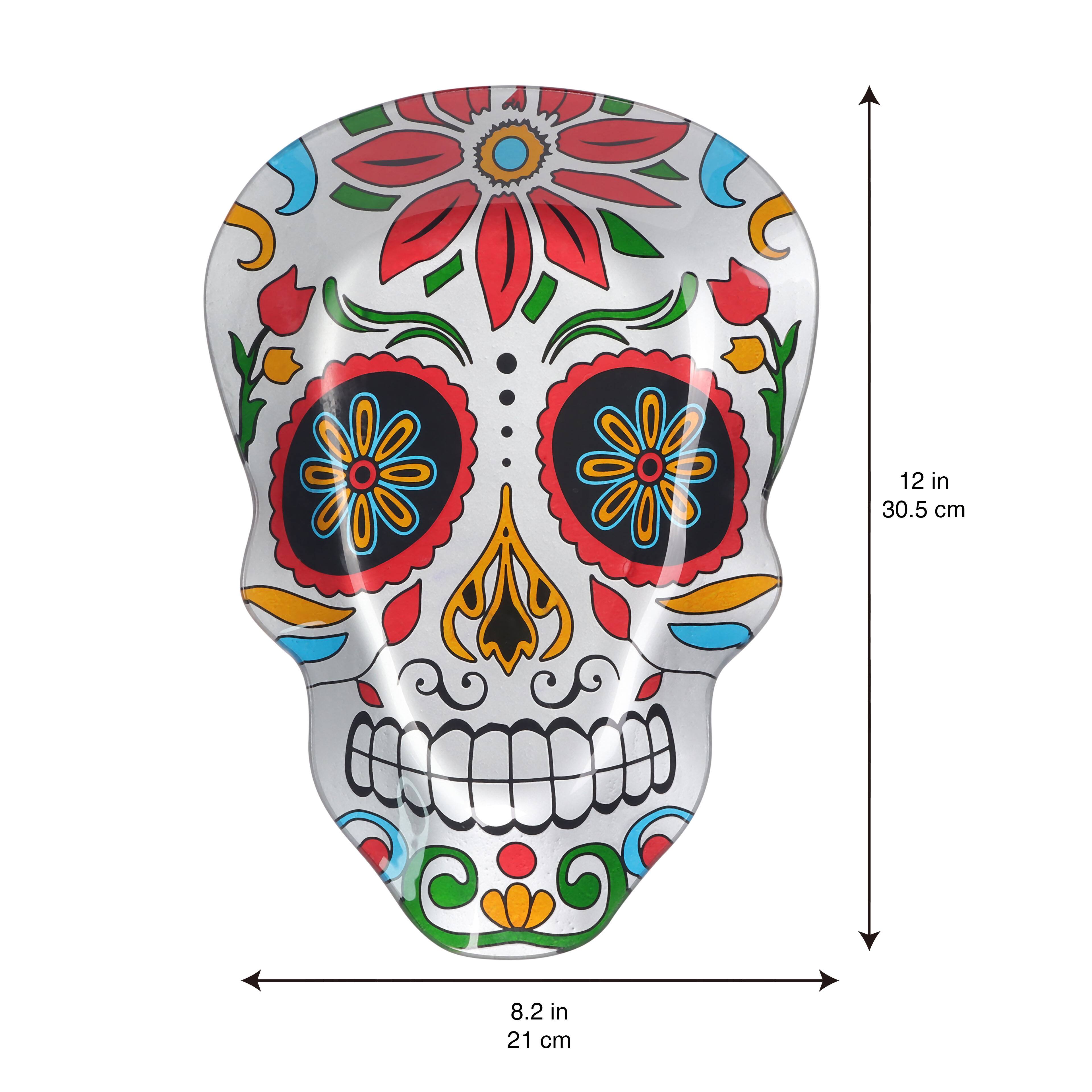 12&#x22; Sugar Skull Decorative Glass Plate by Ashland&#xAE;