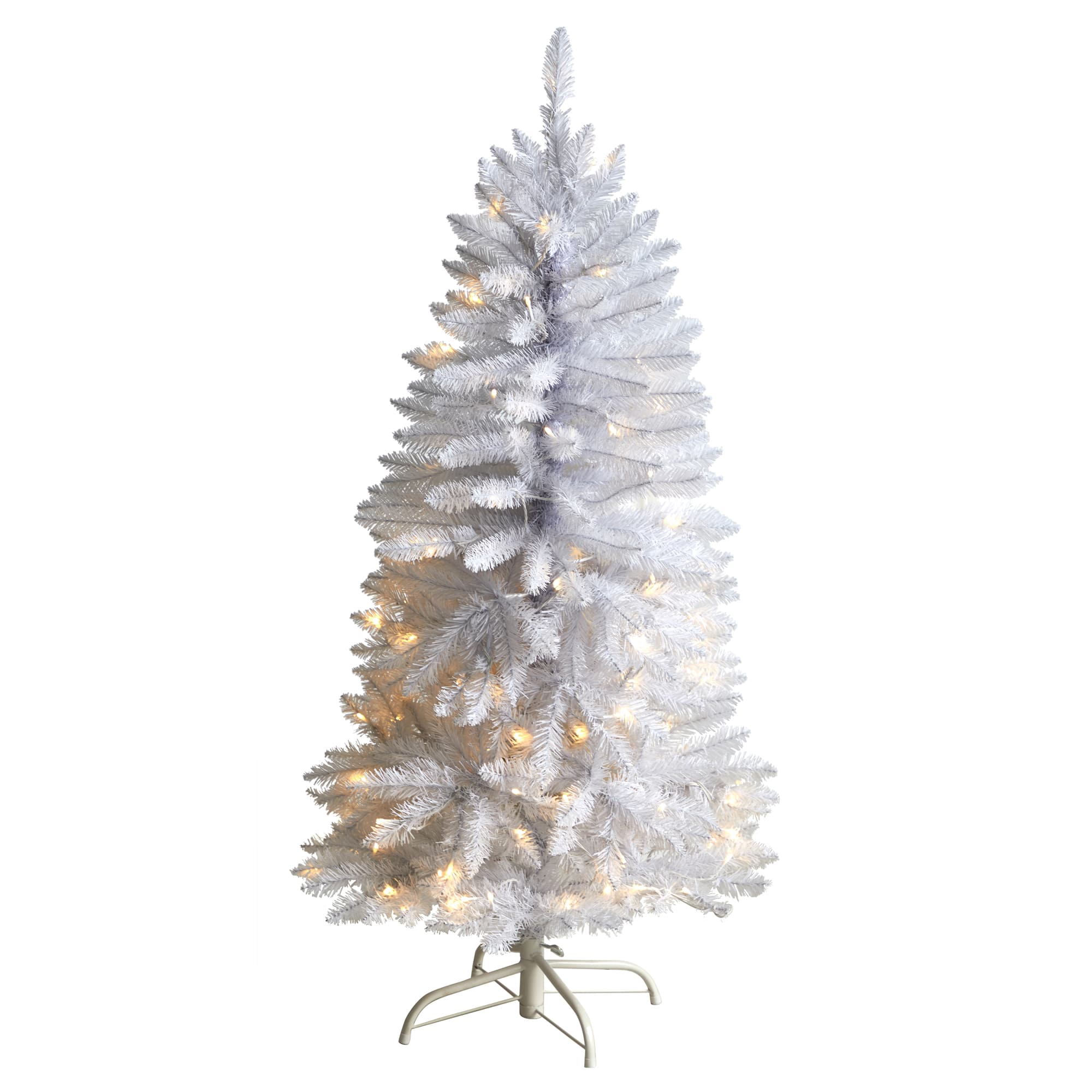 4ft. Pre-Lit White Artificial Christmas Tree, Warm White LED Lights