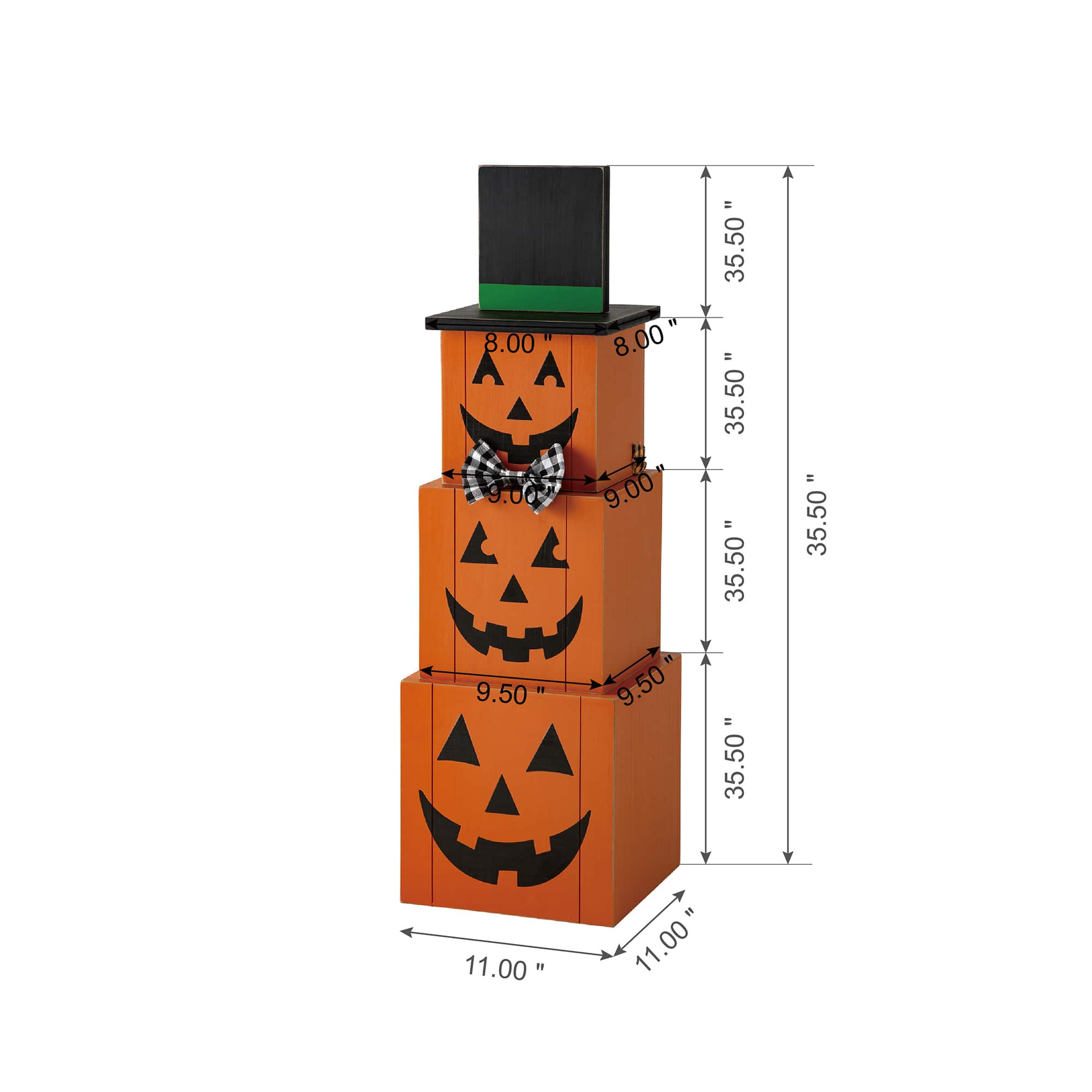 Glitzhome&#xAE; 36&#x22; Double Sided Stacked Pumpkins Halloween Porch Decor