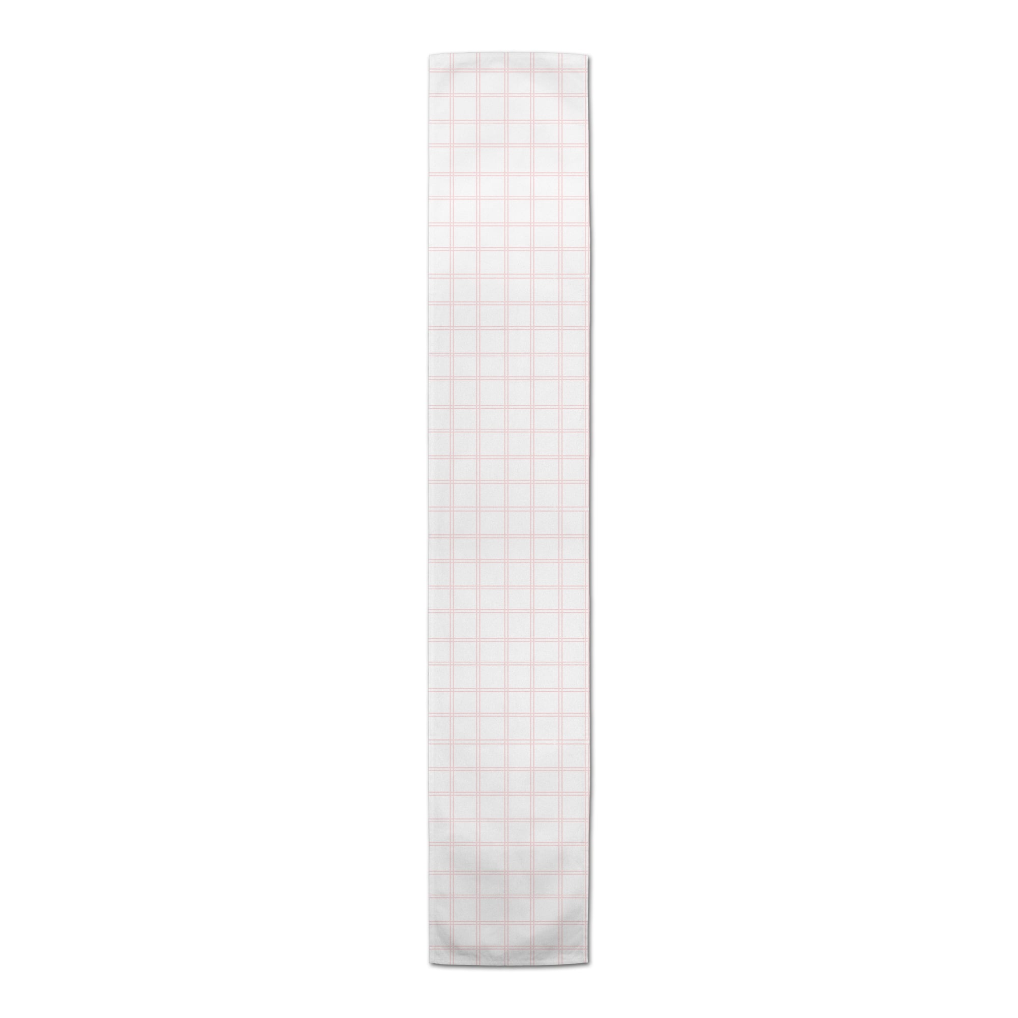 72&#x22; Pink Grid Check Pattern Poly Twill Table Runner