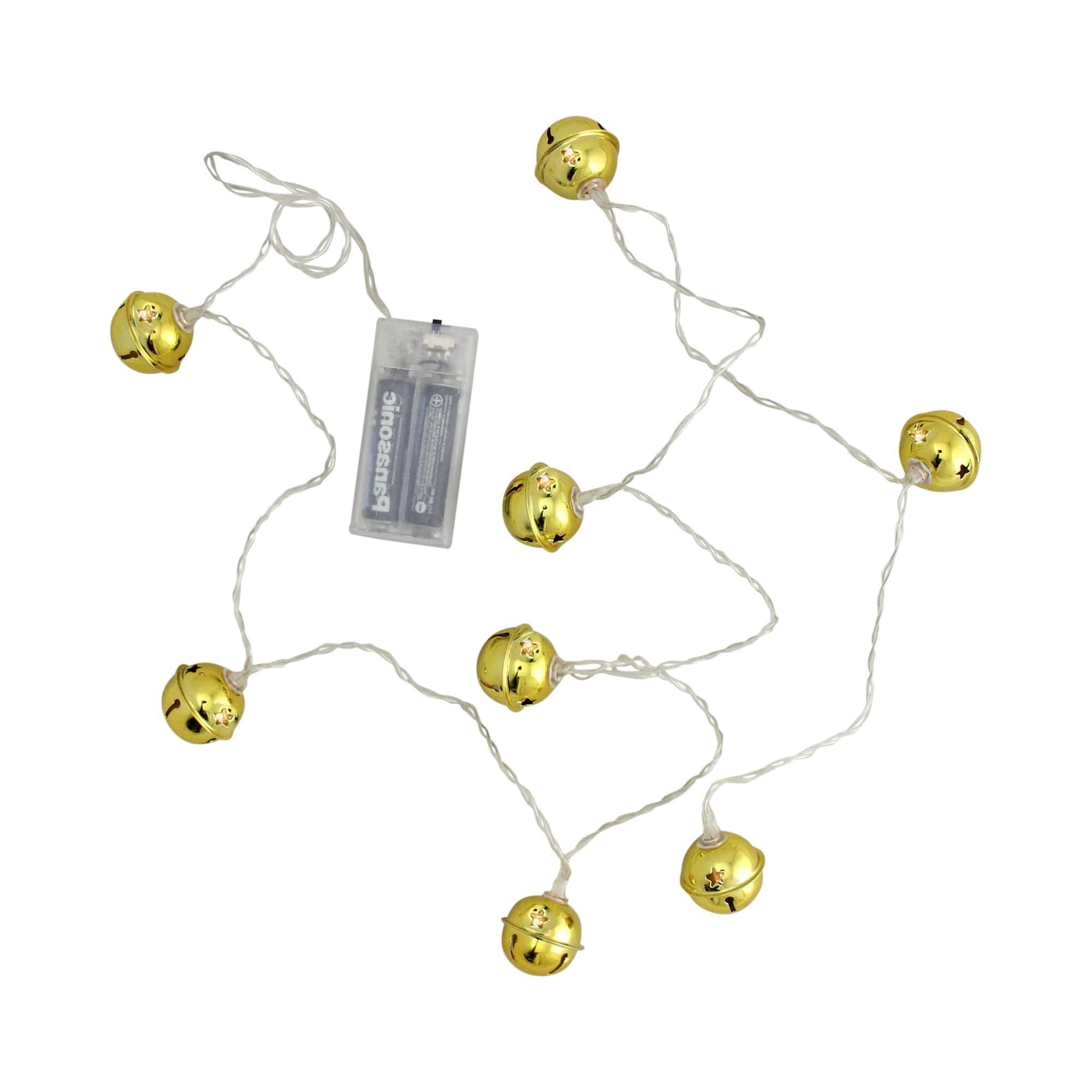 8ct. Gold LED Jingle Bell Christmas Lights