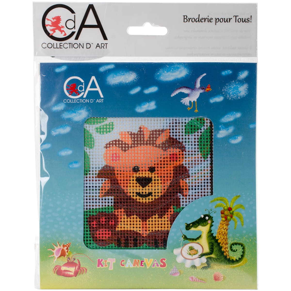 Collection D&#x27;Art Lionet Stamped Needlepoint Kit