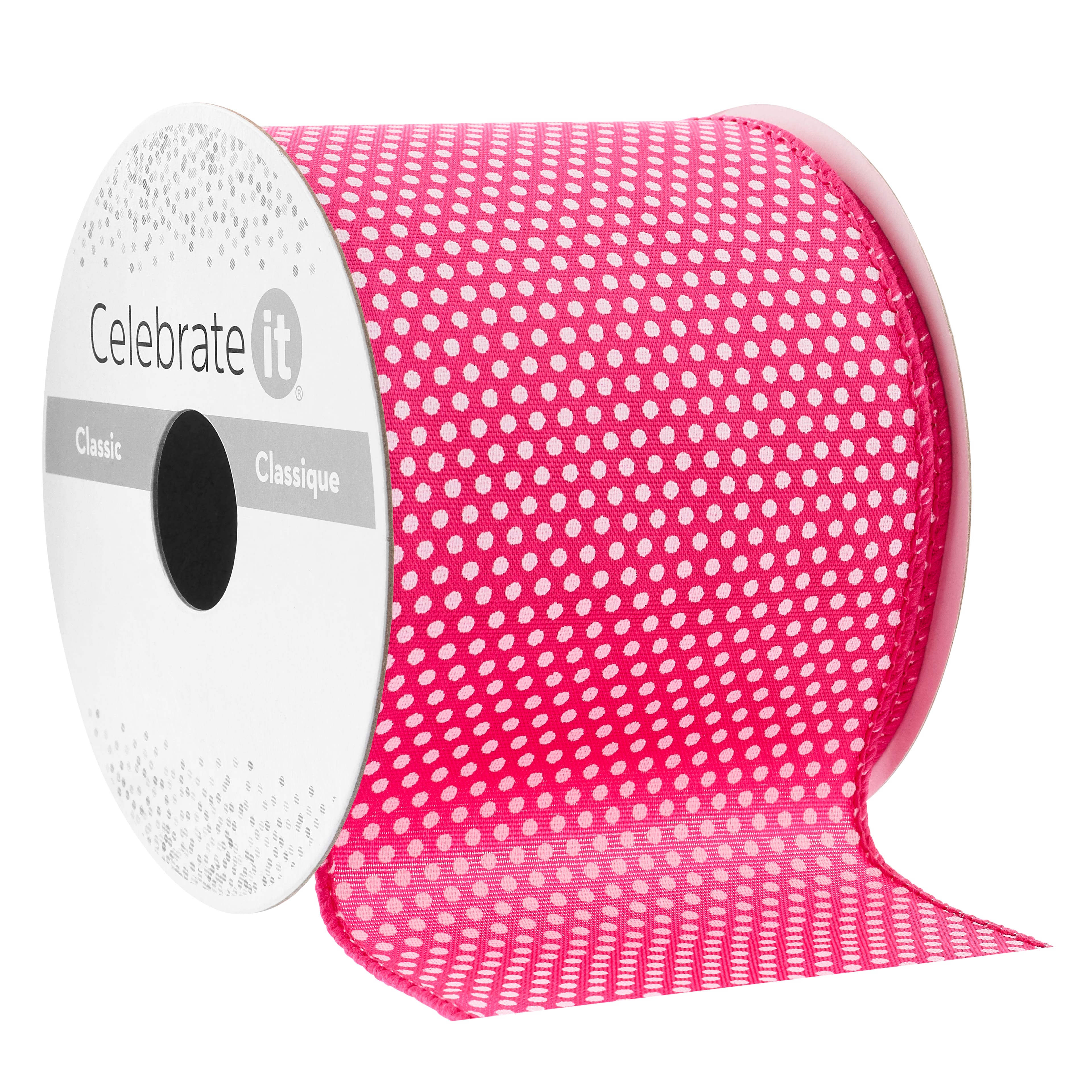 2.5&#x22; x 3yd. Taffeta Wired Polka Dot Ribbon by Celebrate It&#x2122; Classic