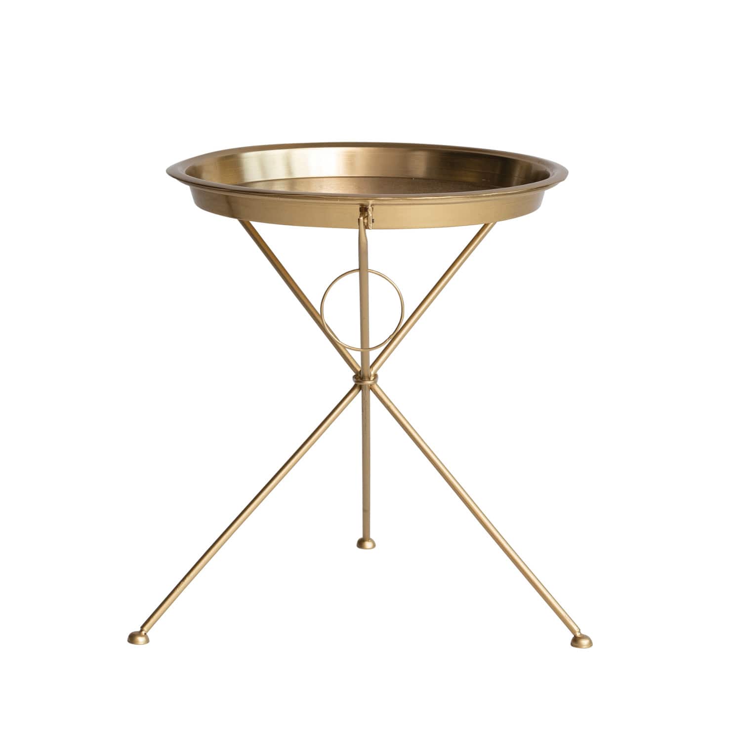 Hello Honey® 21" Brass Finish Art Deco Metal Folding Tray Table
