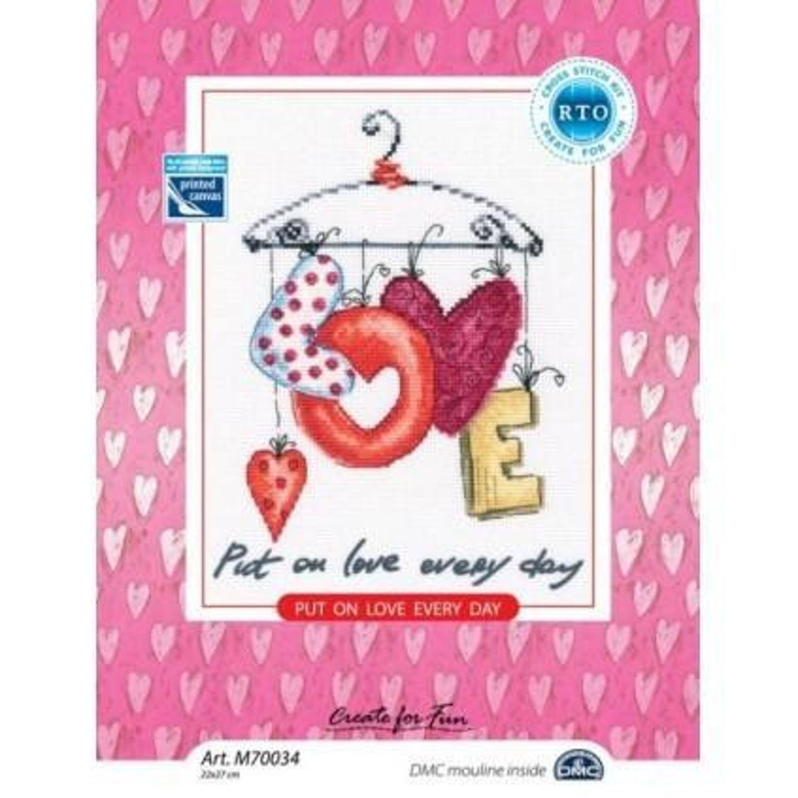 RTO Cross-stitch Kit with printed background "Put on love every day"