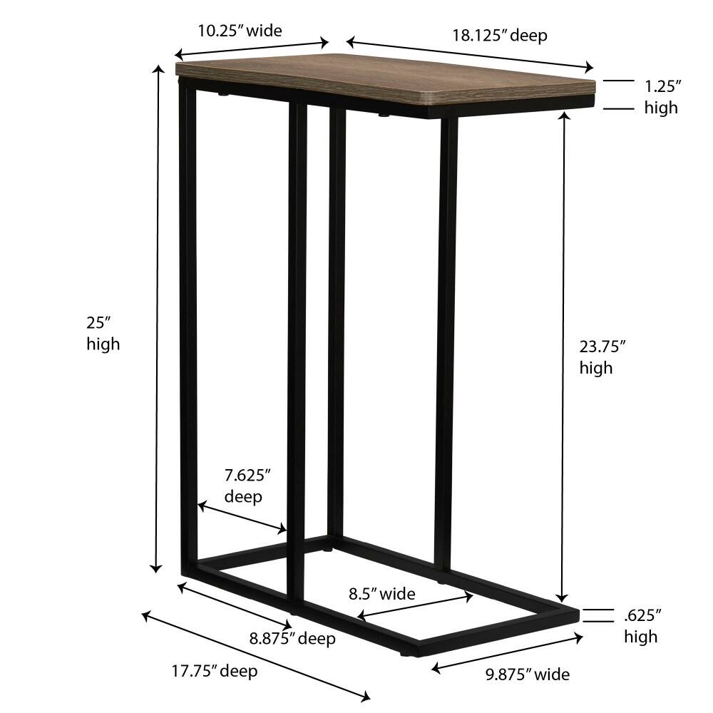 Household Essentials 25" Jamestown C-Shaped End Table