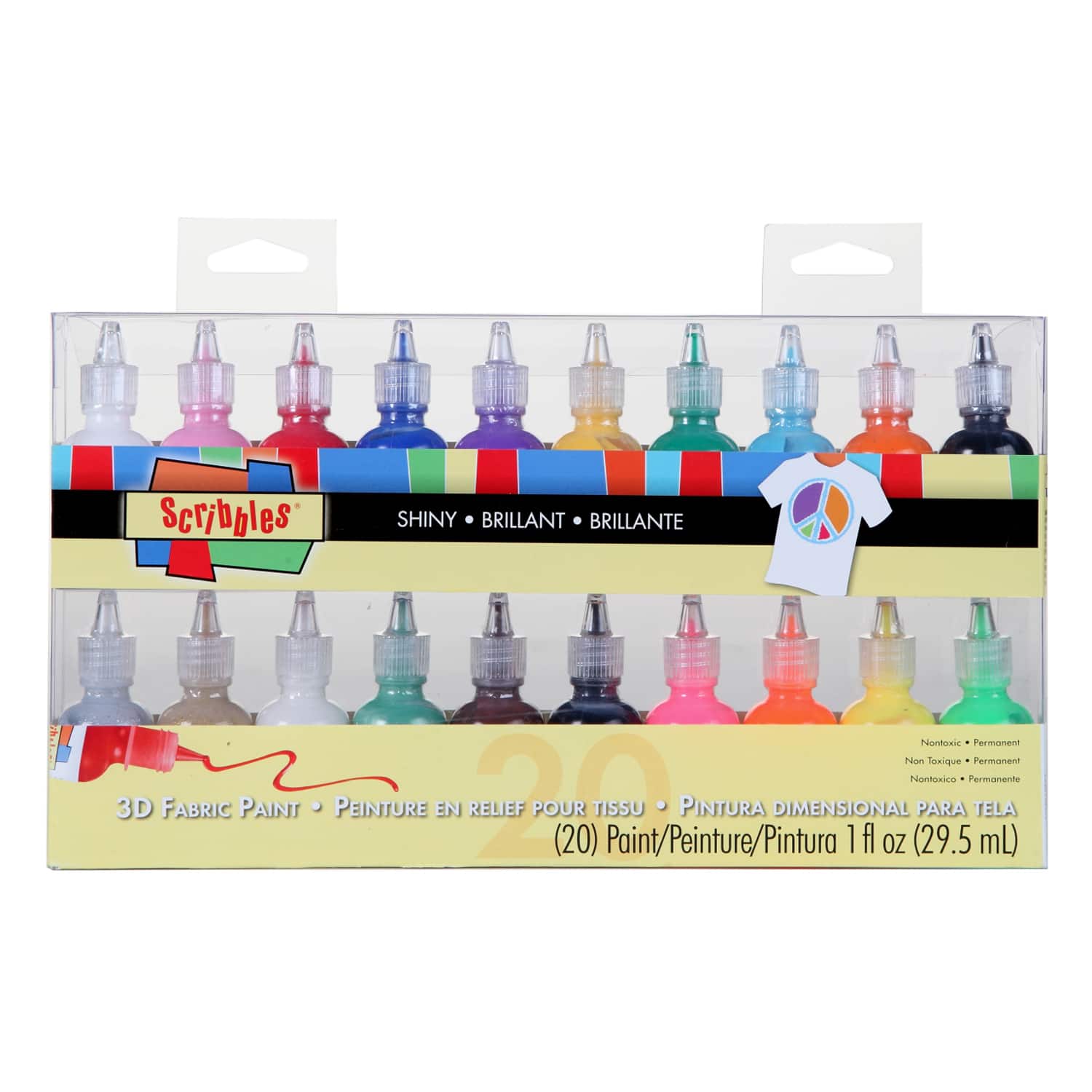 Scribbles® Shiny Rainbow 3D Fabric Paint Set