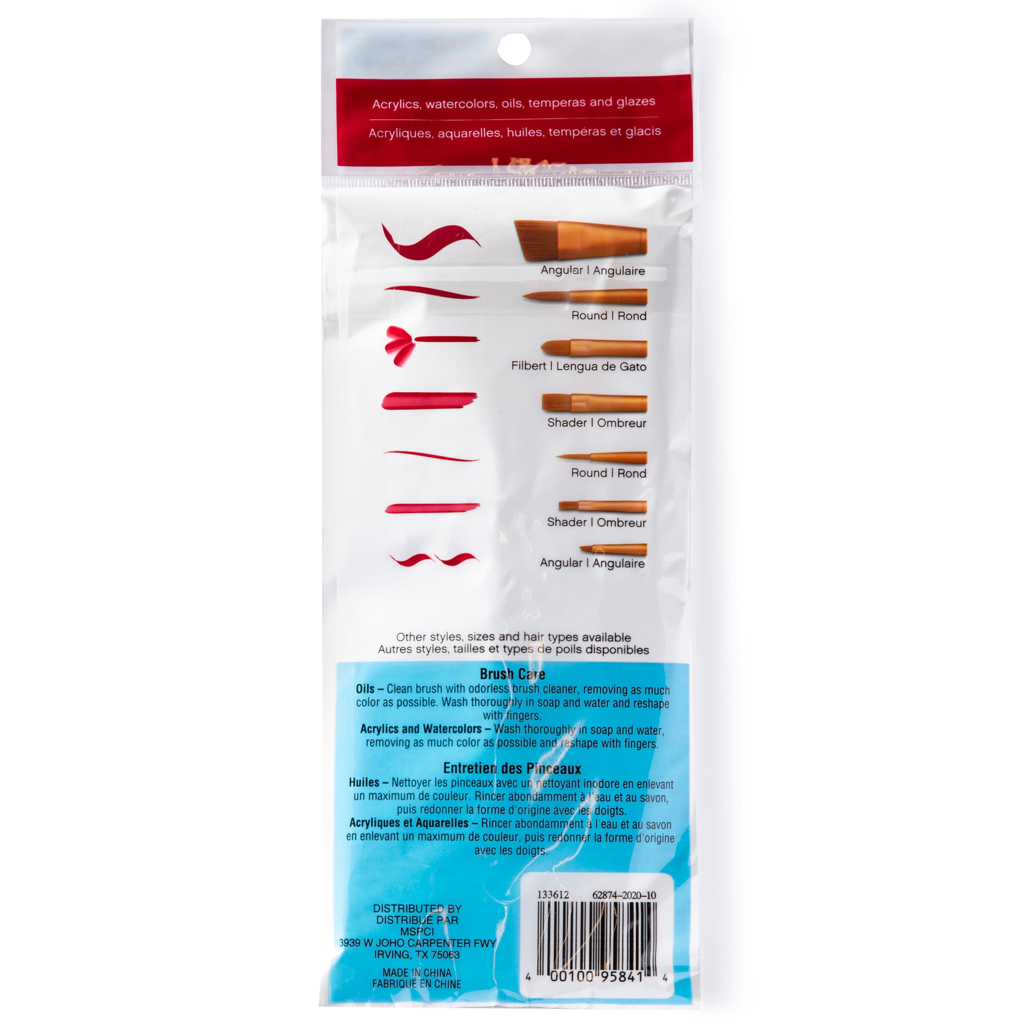 Golden Taklon Angular Variety 7 Piece Brush Set by Craft Smart®