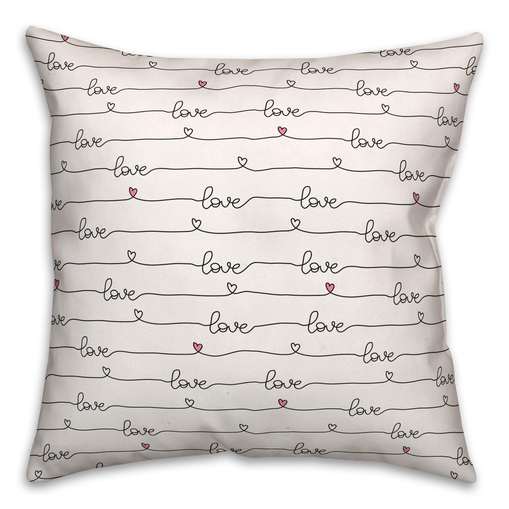 Love Script Pattern Throw Pillow | Michaels, image size:2000x2000