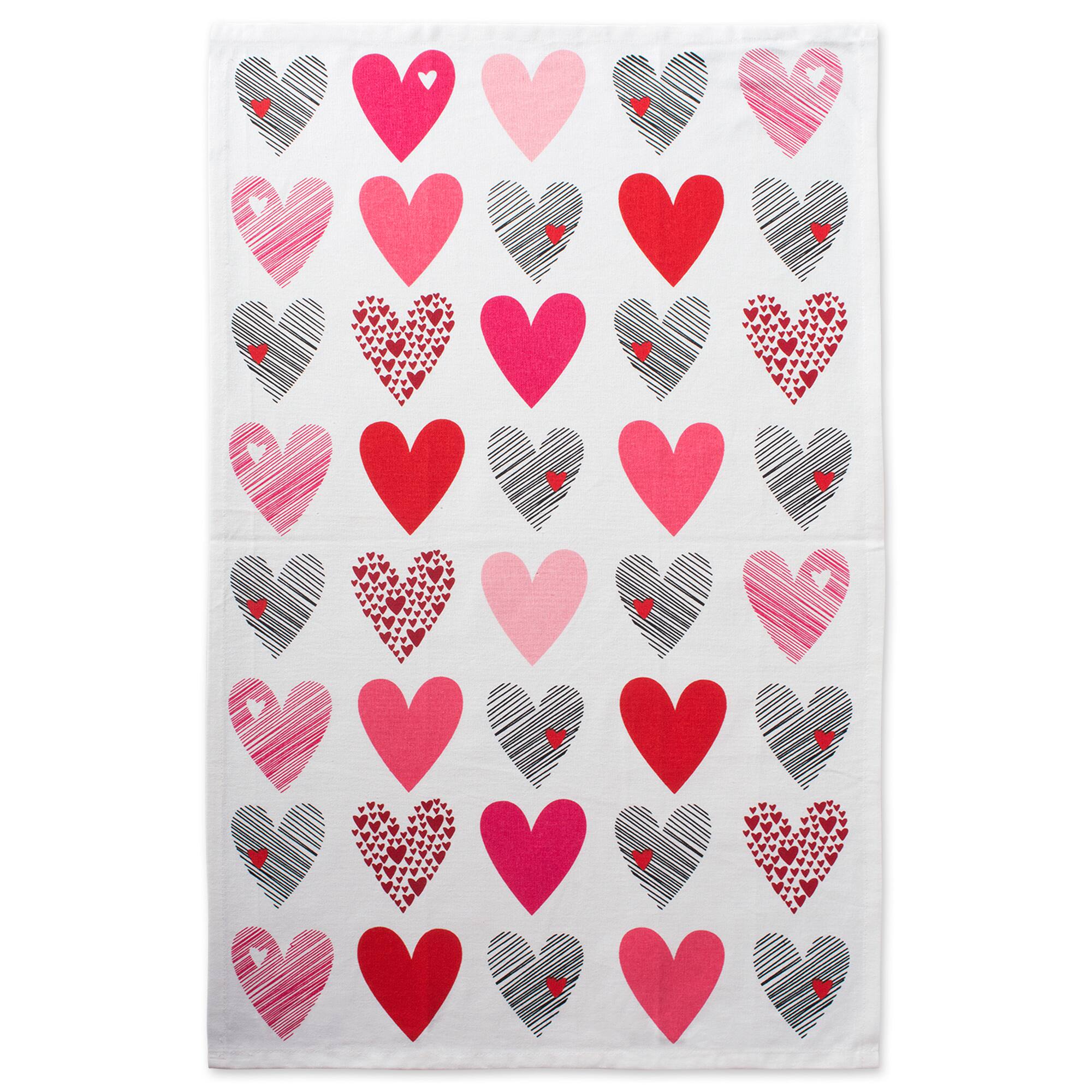 DII&#xAE; Hearts Collage Printed Dishtowels, 2ct.