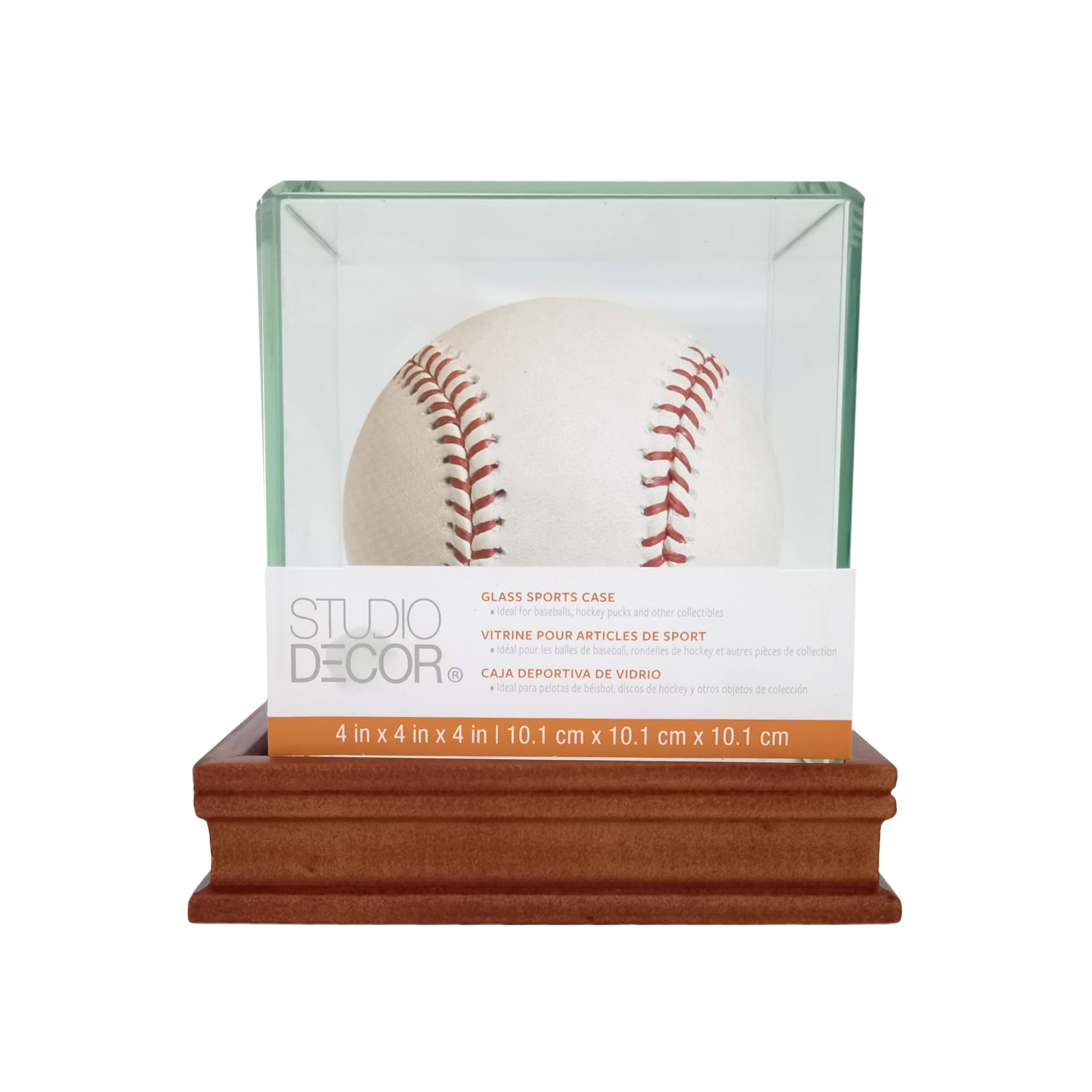 DELUXE 12 BASEBALLS HOME PLATE WALL MOUNT DISPLAY CASE 