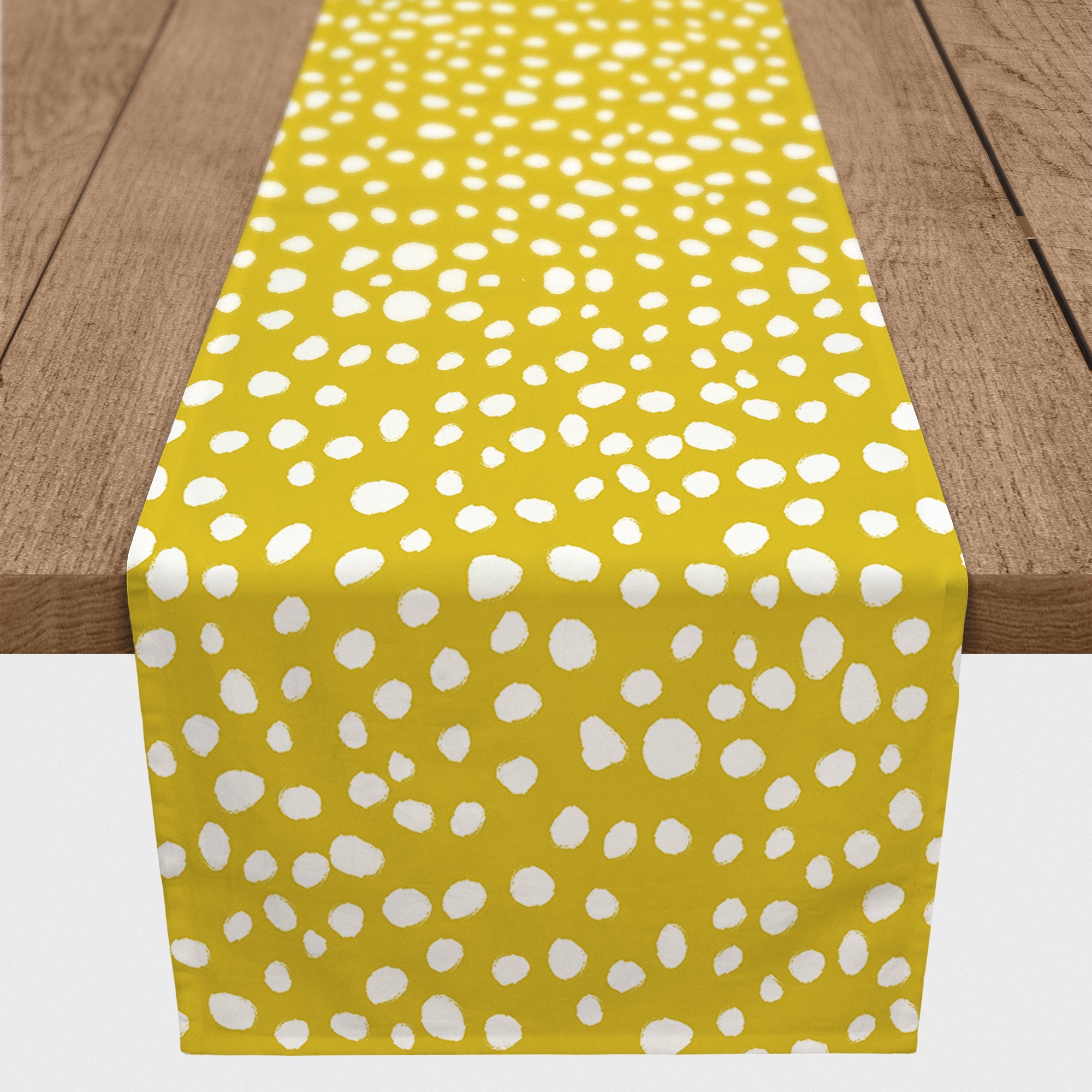 Yellow Painted Spots 16" x 90" Cotton Twill Runner