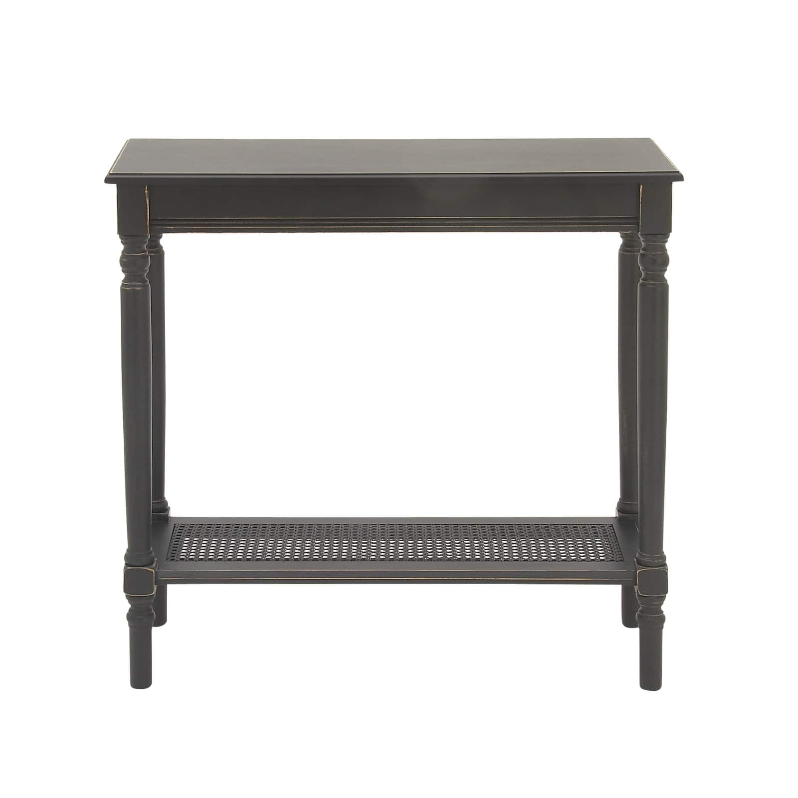 32&#x22; Black Traditional Wooden Console Table