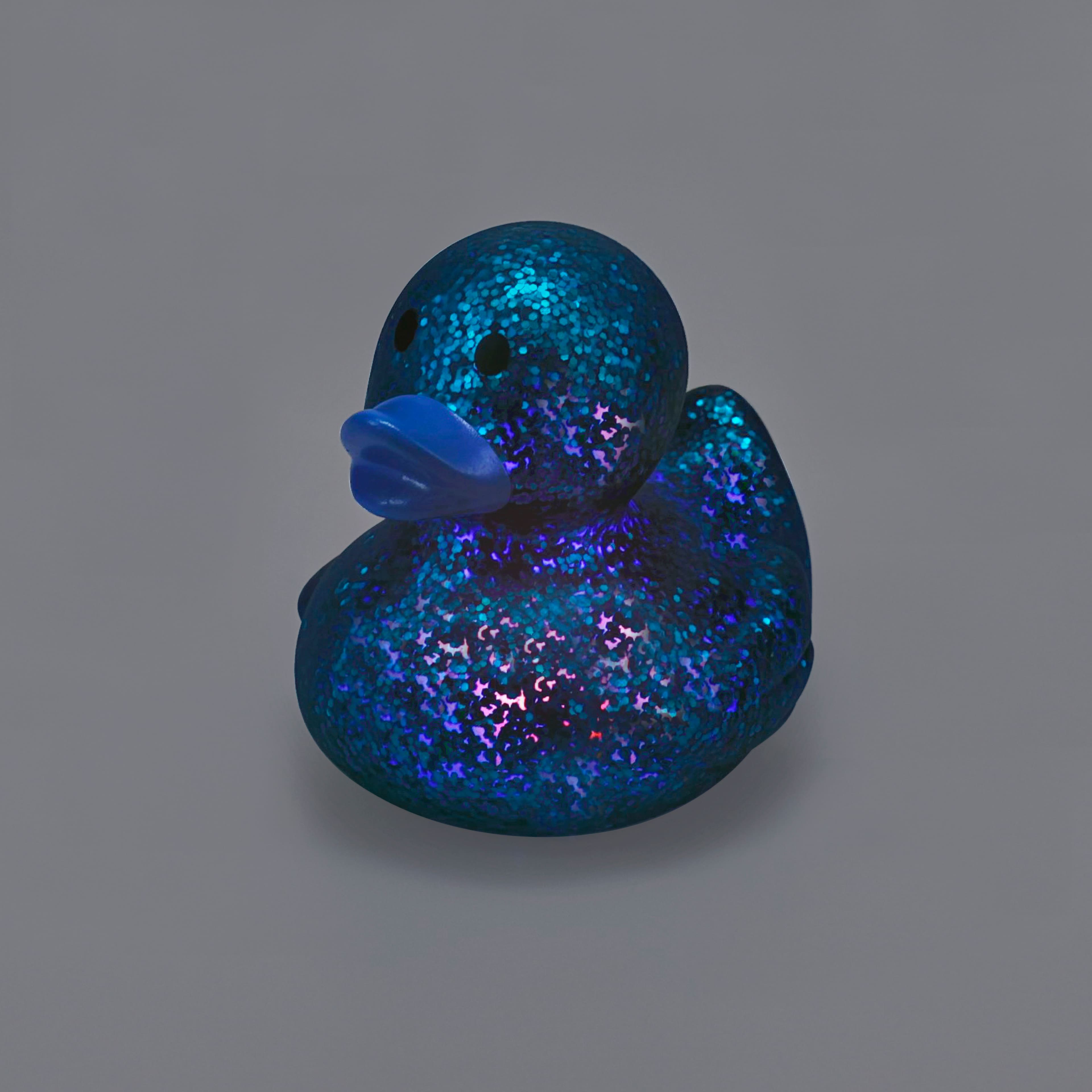 Blue Glitter Light Up Rubber Duck by Creatology&#x2122;