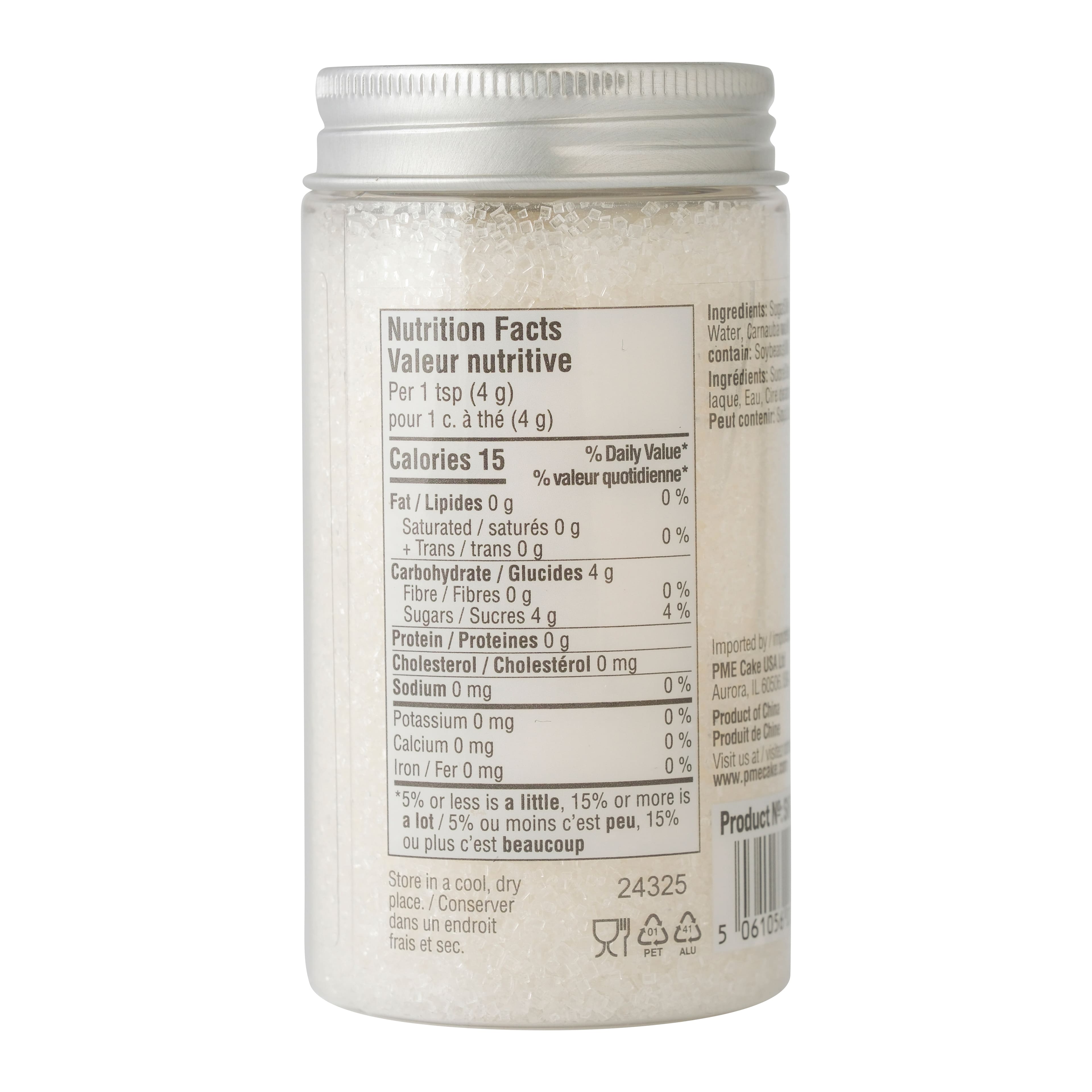 PME Cake Sweet Street&#xAE; 4oz. White Sanding Sugar Crystals