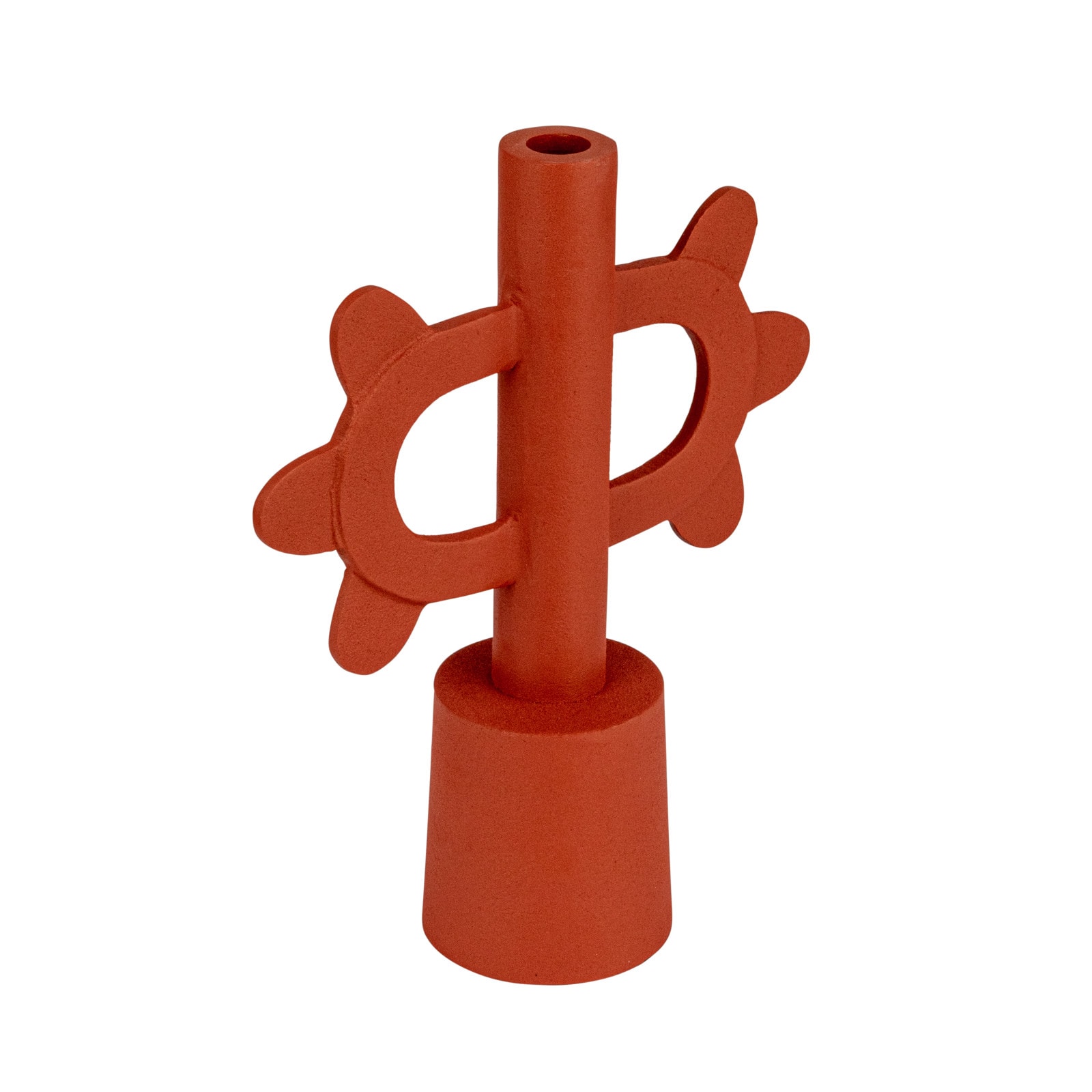 Hello Honey® 12.25" Terra-Cotta Color Scalloped Taper Candle Holder