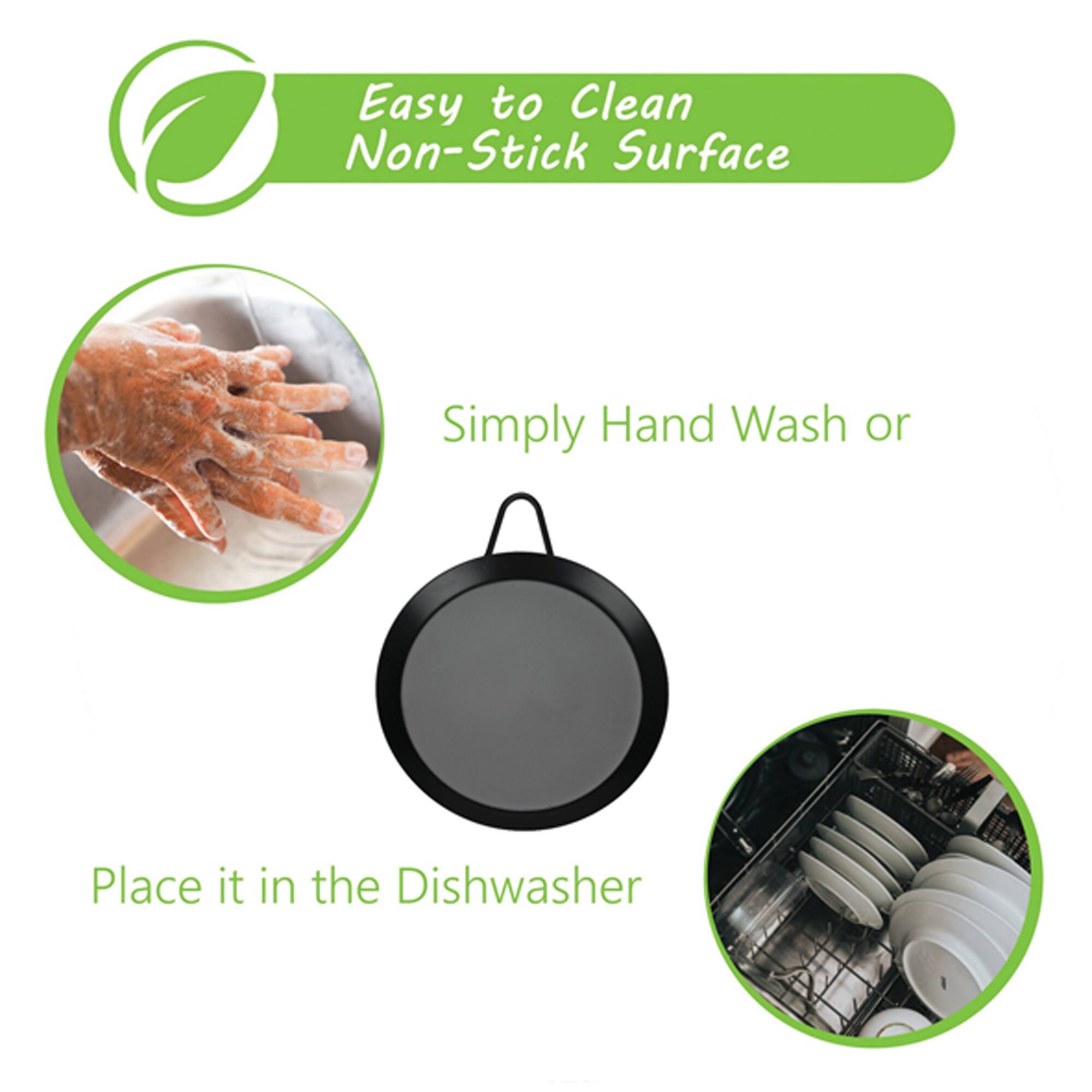 Brentwood 9.5" Single Burner Carbon Steel Nonstick Comal Griddle